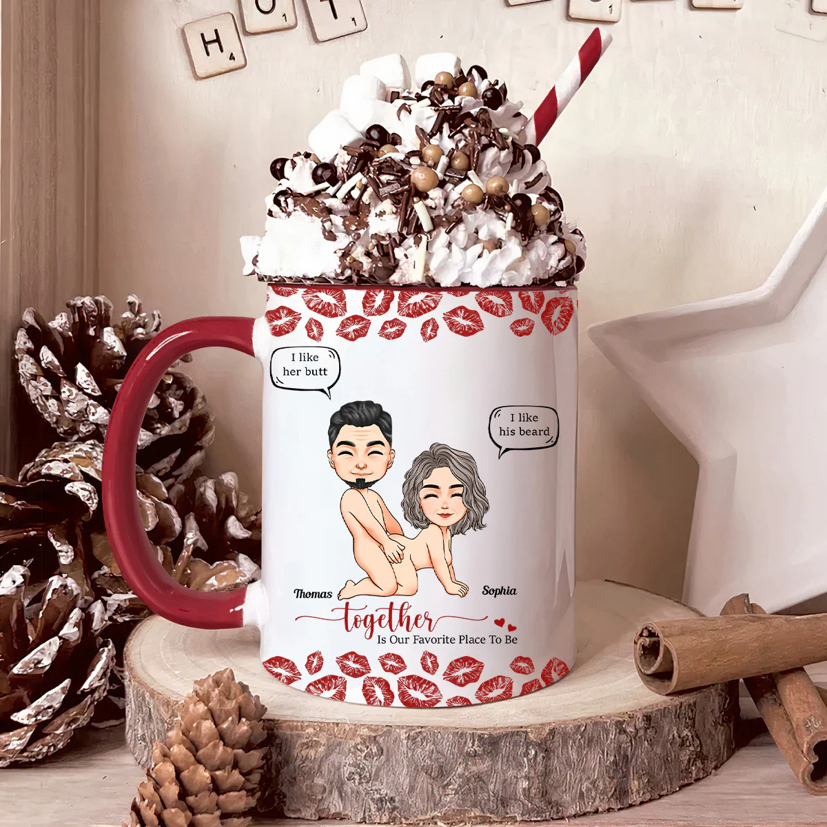 Naughty Couple Together Is Our Favorite Place To Be - Personalized Accent Mug - Image 4
