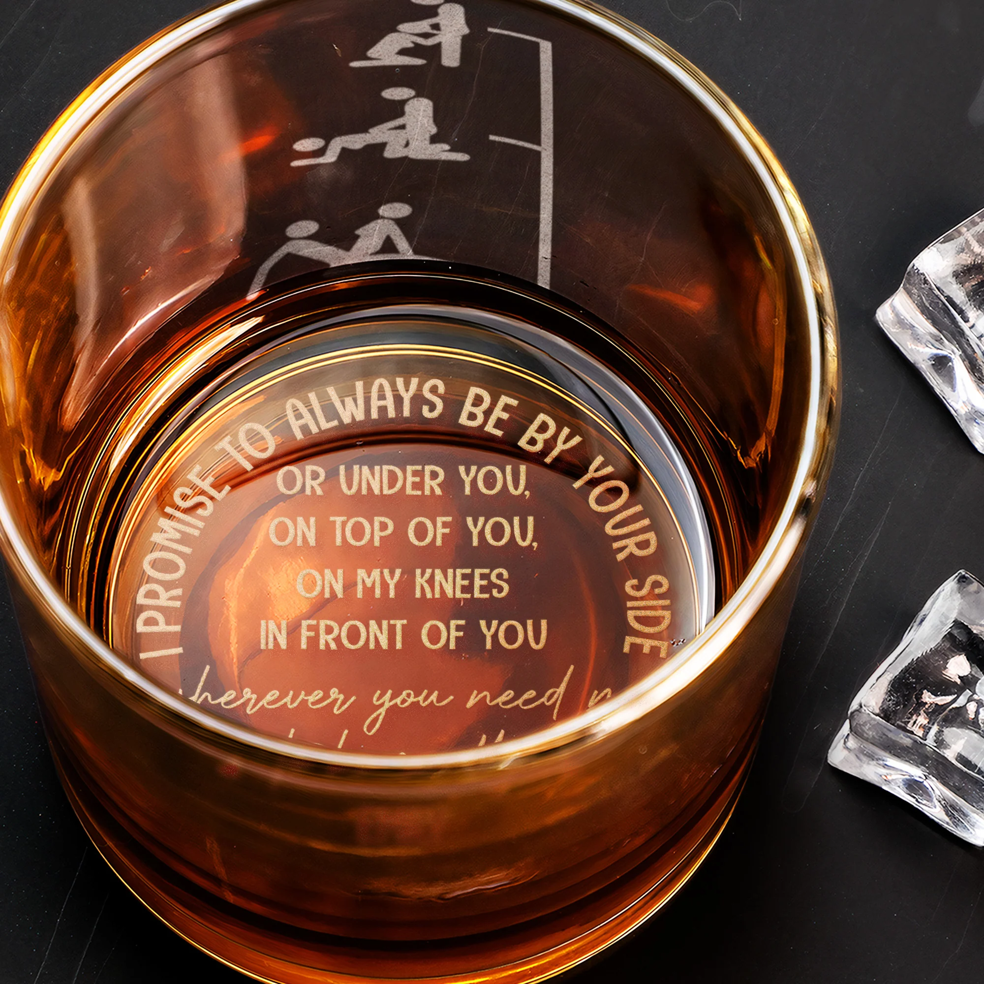 Naughty Gift For Husband, Boyfriend Customize With Hidden Message - Personalized Whiskey Glass - Image 5
