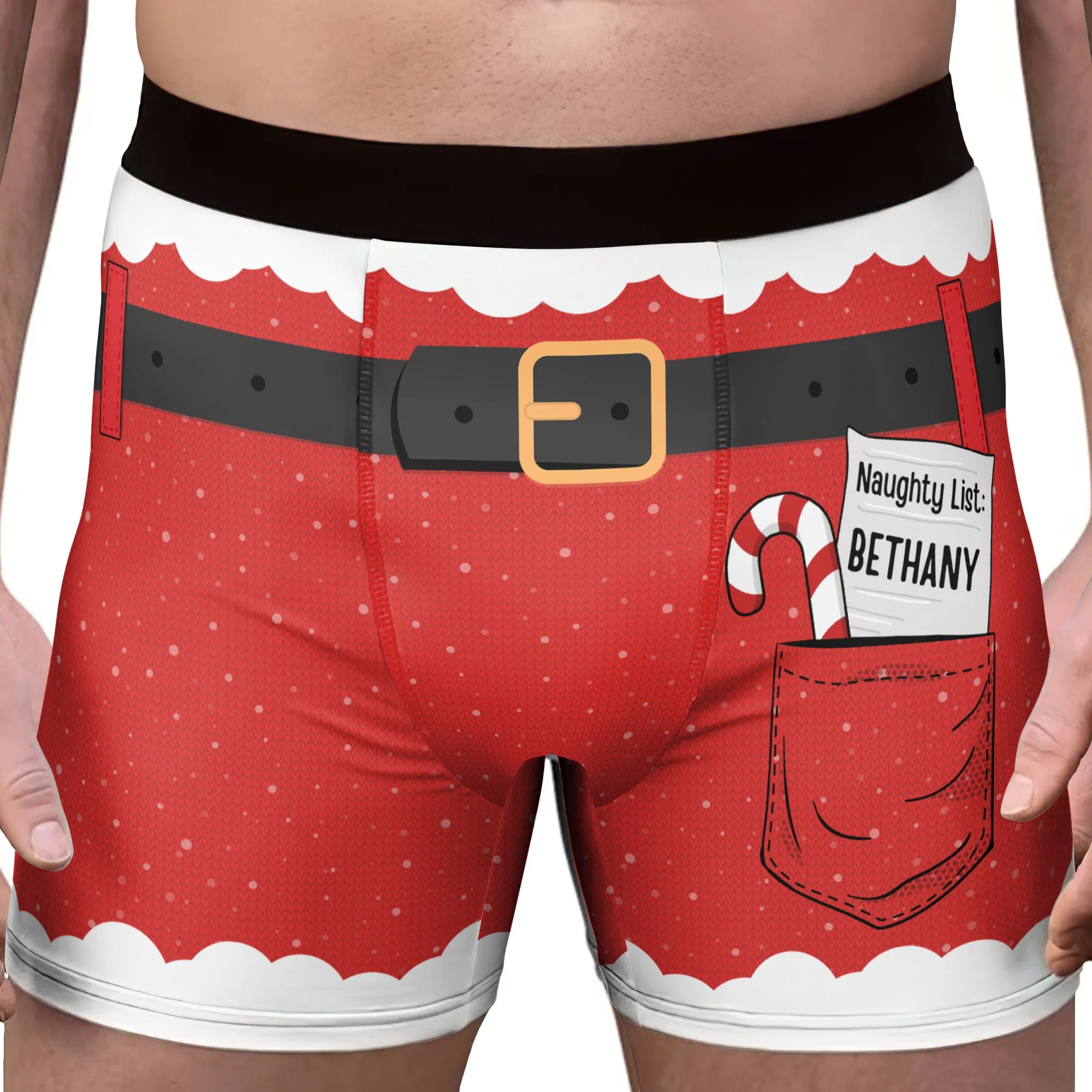 Naughty List Funny Christmas - Personalized Men's Boxer Briefs - Image 2