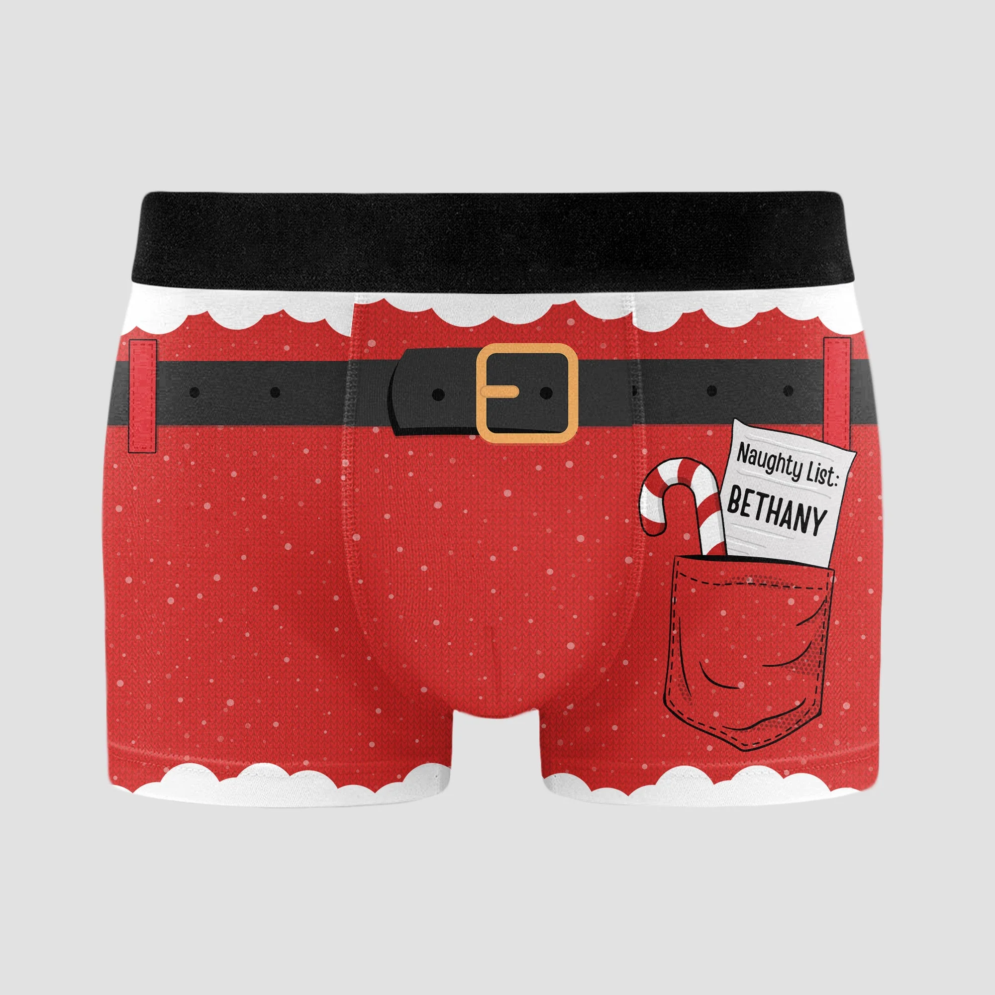 Naughty List Funny Christmas - Personalized Men's Boxer Briefs - Image 3