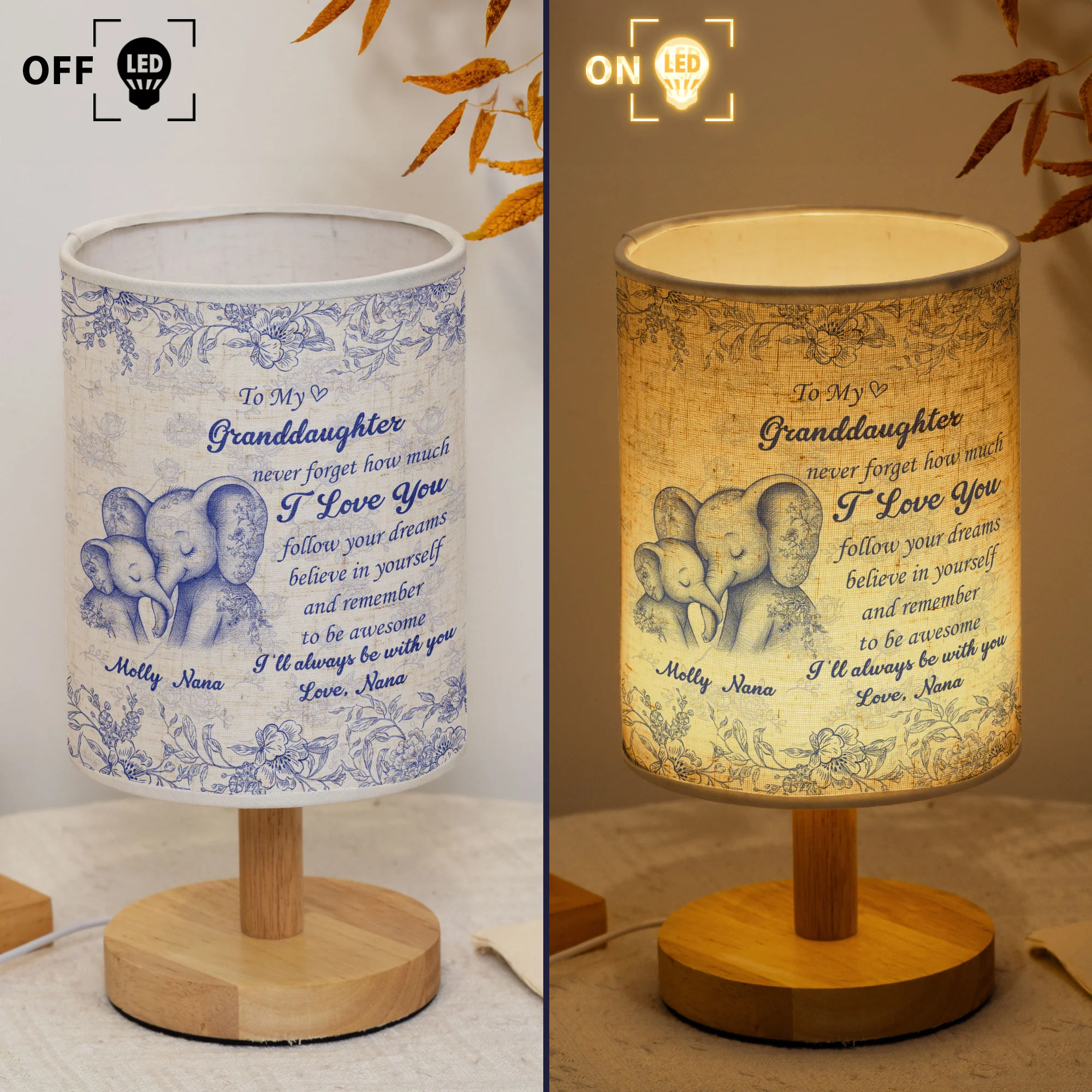 Never Forget How Much I Love You - Personalized Fabric Lamp - Image 4