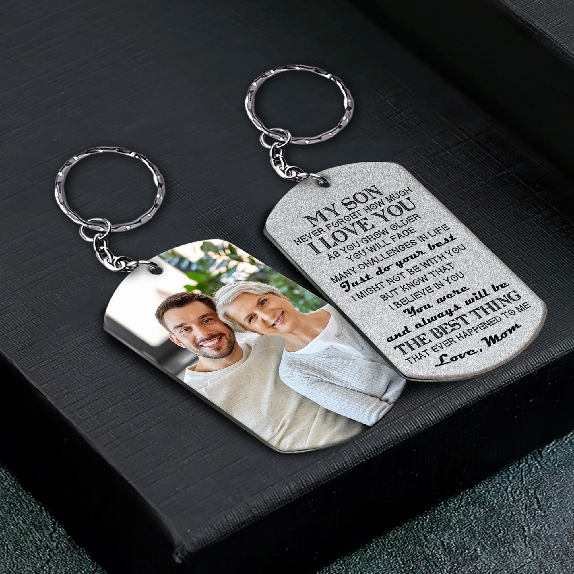 Never Forget How Much I Love You - Personalized Photo Keychain - Image 3