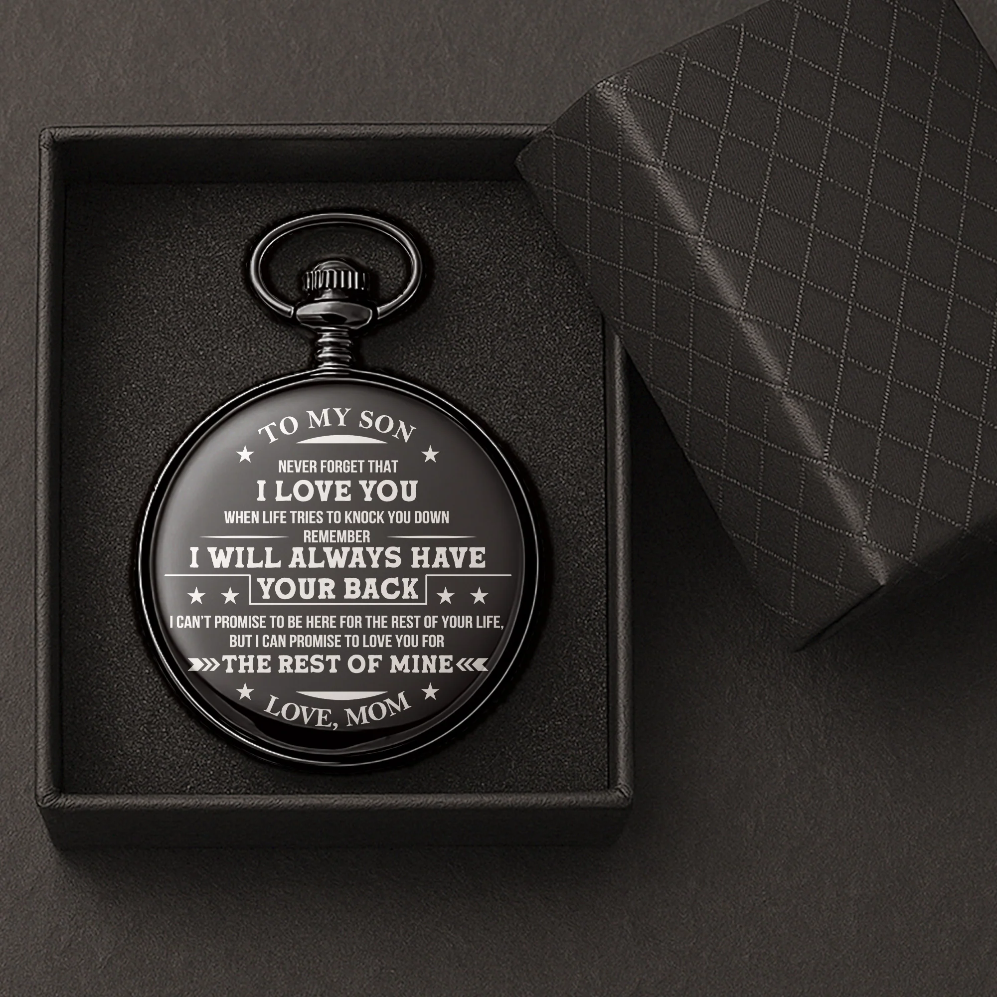 Never Forget That I Love You Gift For Son Grandson Nephew - Personalized Pocket Watch - Image 5
