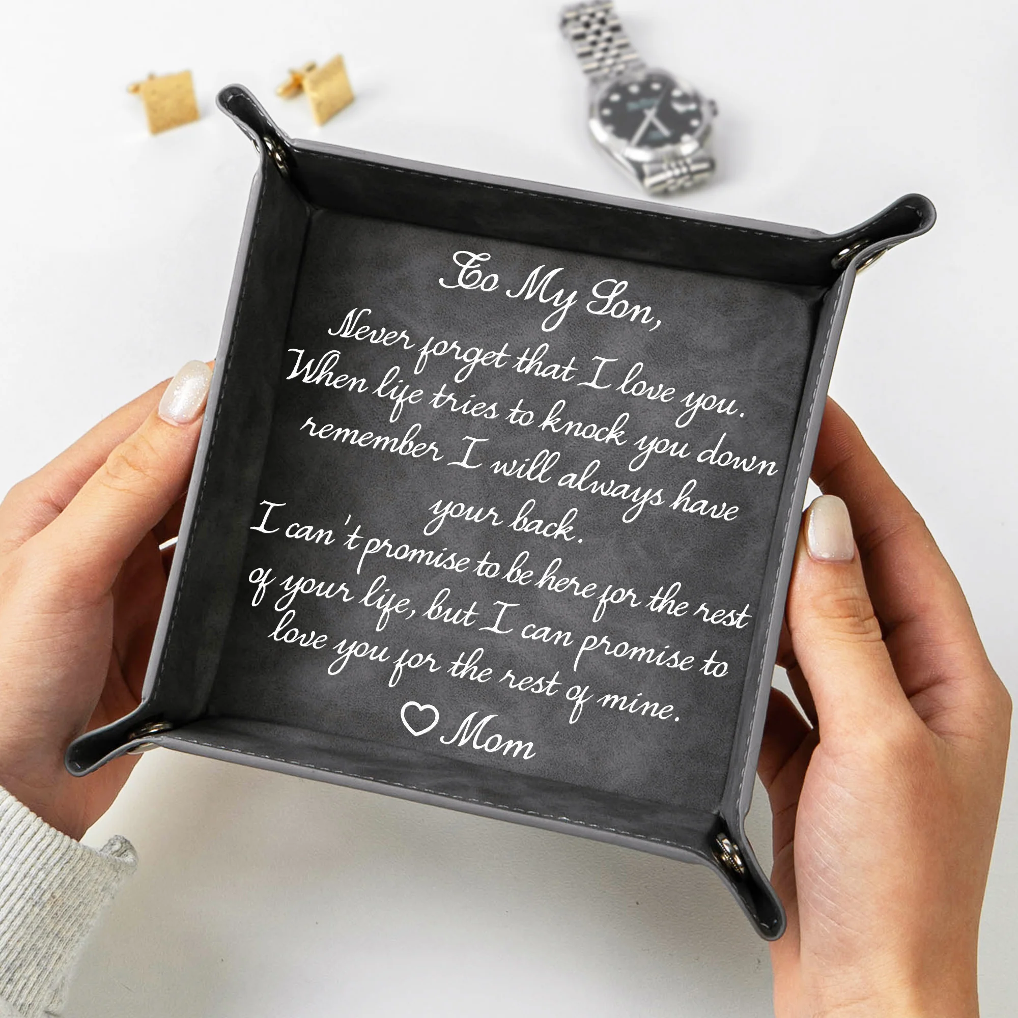 Never Forget That I Love You - Personalized Valet Tray - Image 3
