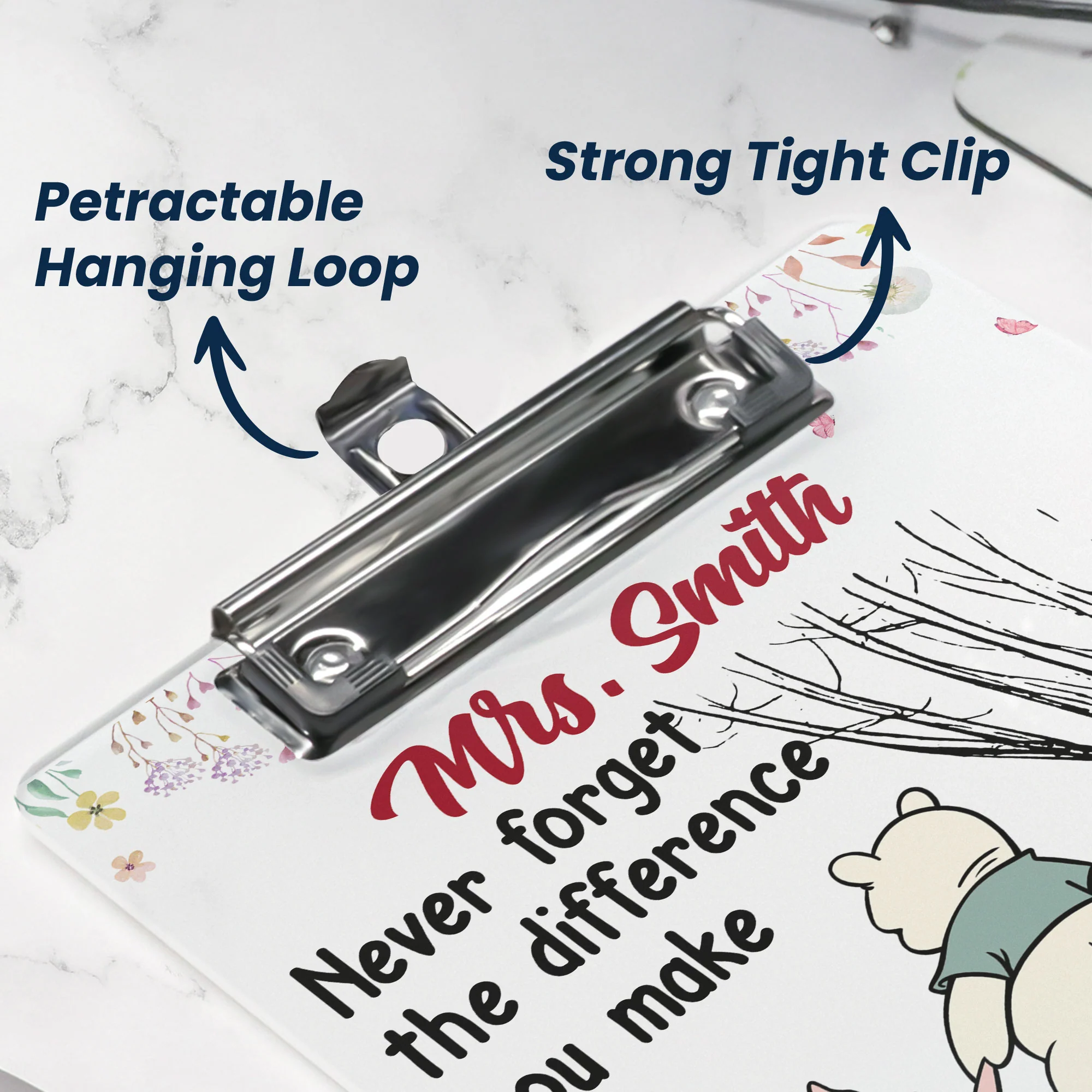 Never Forget The Difference You Make Teacher Gift - Personalized Clipboard - Image 3