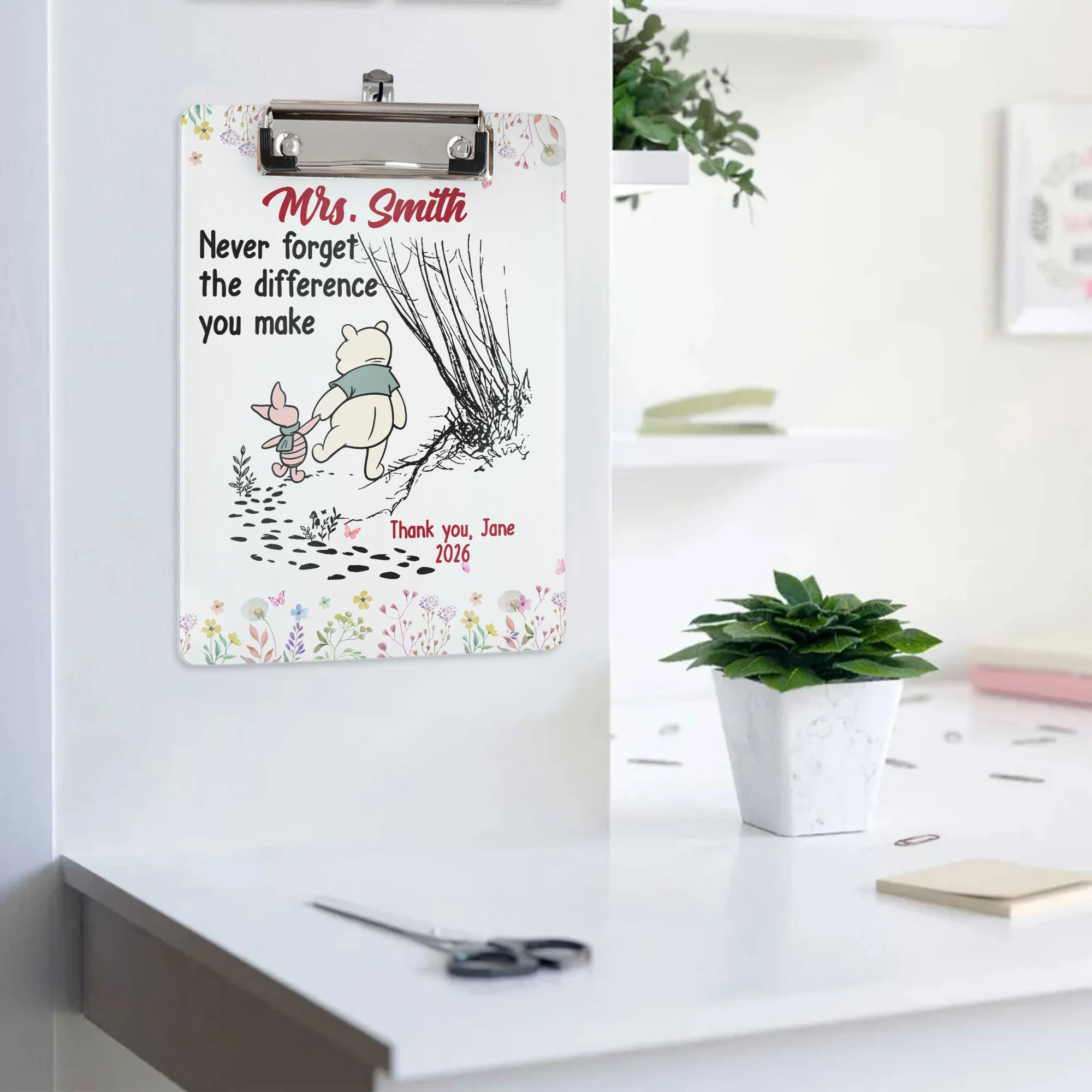 Never Forget The Difference You Make Teacher Gift - Personalized Clipboard - Image 5