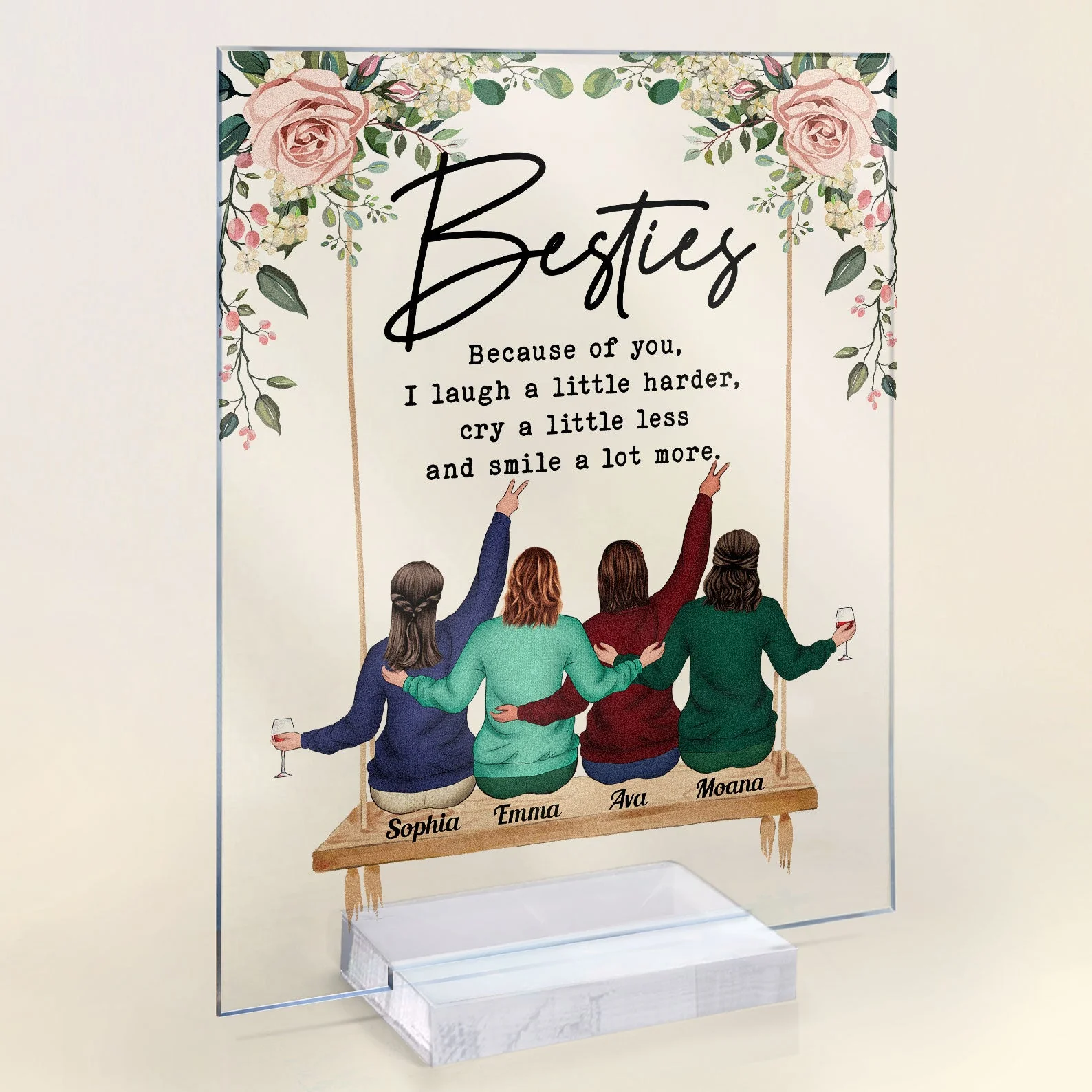 Never Left Your Side - Personalized Acrylic Plaque - Birthday Gift For Besties, Friends Crew, Girls, Sisters - Image 2