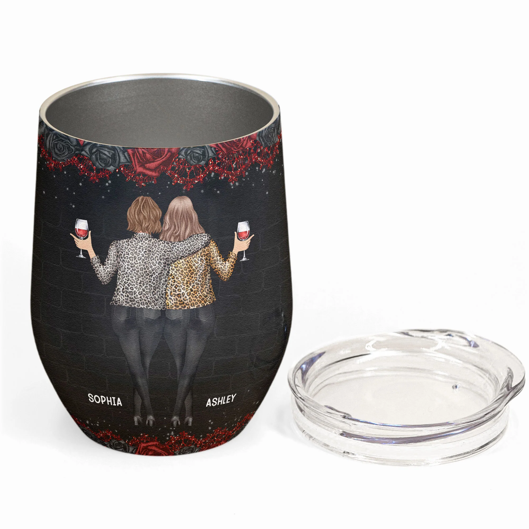 Never Too Far To Wine Together - New Style - Personalized Wine Tumbler - Image 2