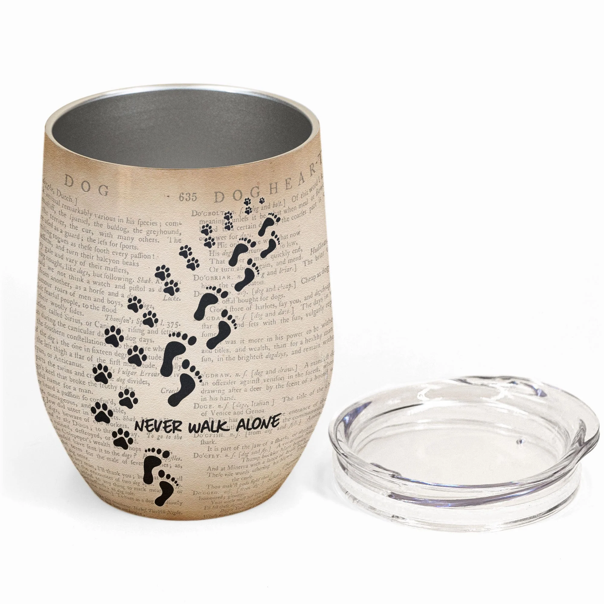 Never Walk Alone - Personalized Wine Tumbler - Loving, Birthday Gift For Dog Mom, Dog Lover, Dog Owner - Image 2
