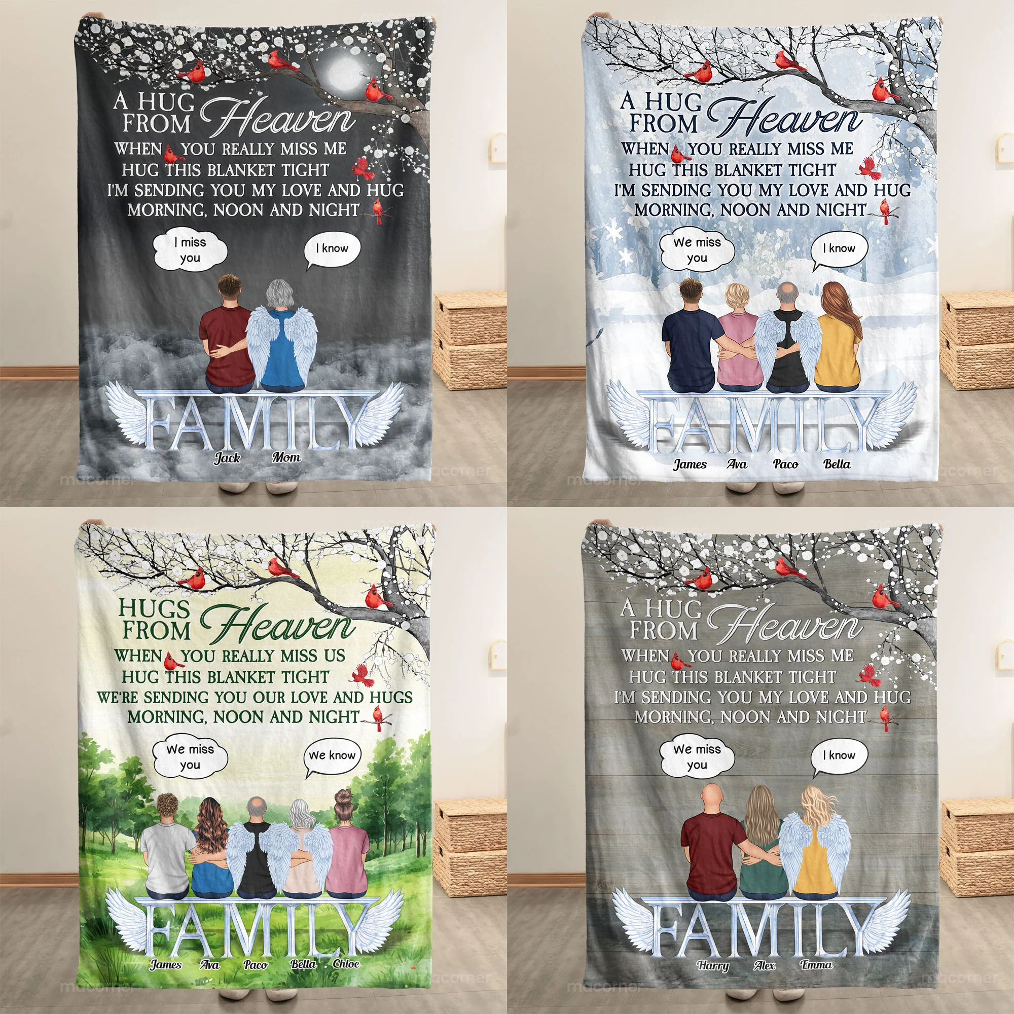 New Christmas Blanket A Hug From Heaven - Personalized Blanket - Image 2