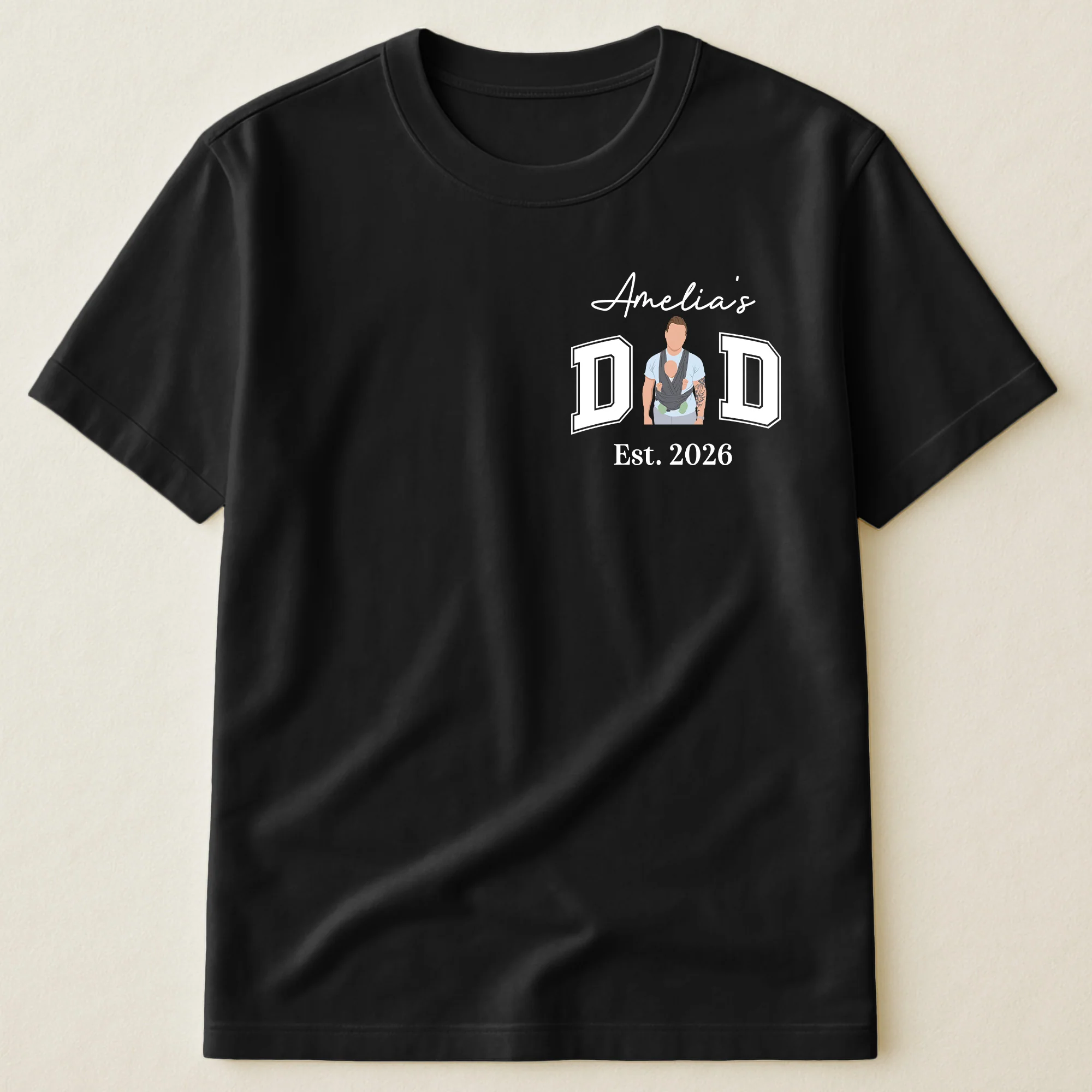 New Dad, Mom, 1st Parents - Custom Name & Photo Faceless Art - Personalized Shirt - Image 2