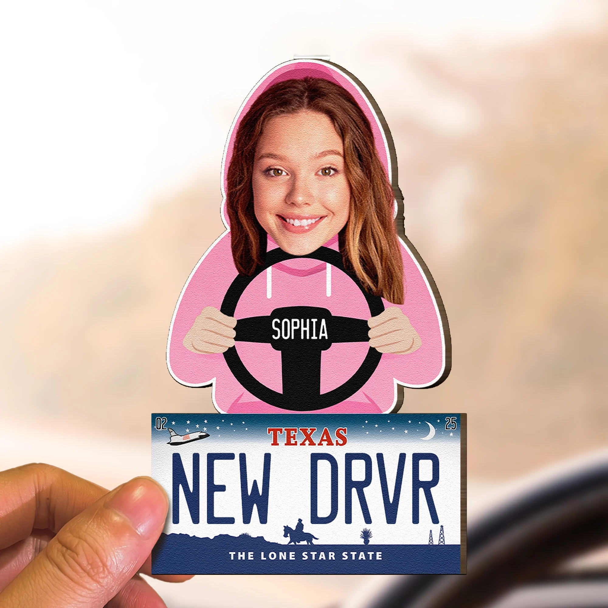 New Driver - Personalized Wooden Photo Car Visor Clip - Image 4