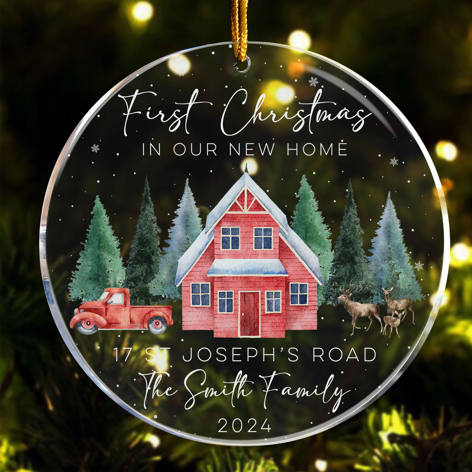 New Home First Christmas - Personalized Acrylic Ornament - Image 4