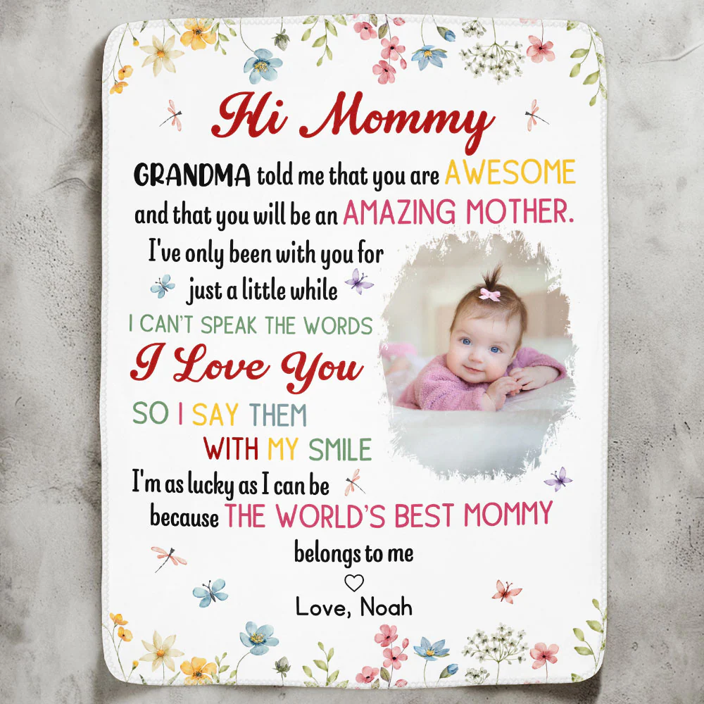 New Mom Mother's Day Gift The Best Mommy Belongs To Me - Personalized Photo Blanket - Image 2