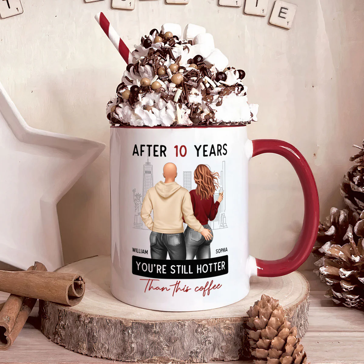New Version After Years You're Still Hotter Than This Coffee - Personalized Accent Mug - Image 2