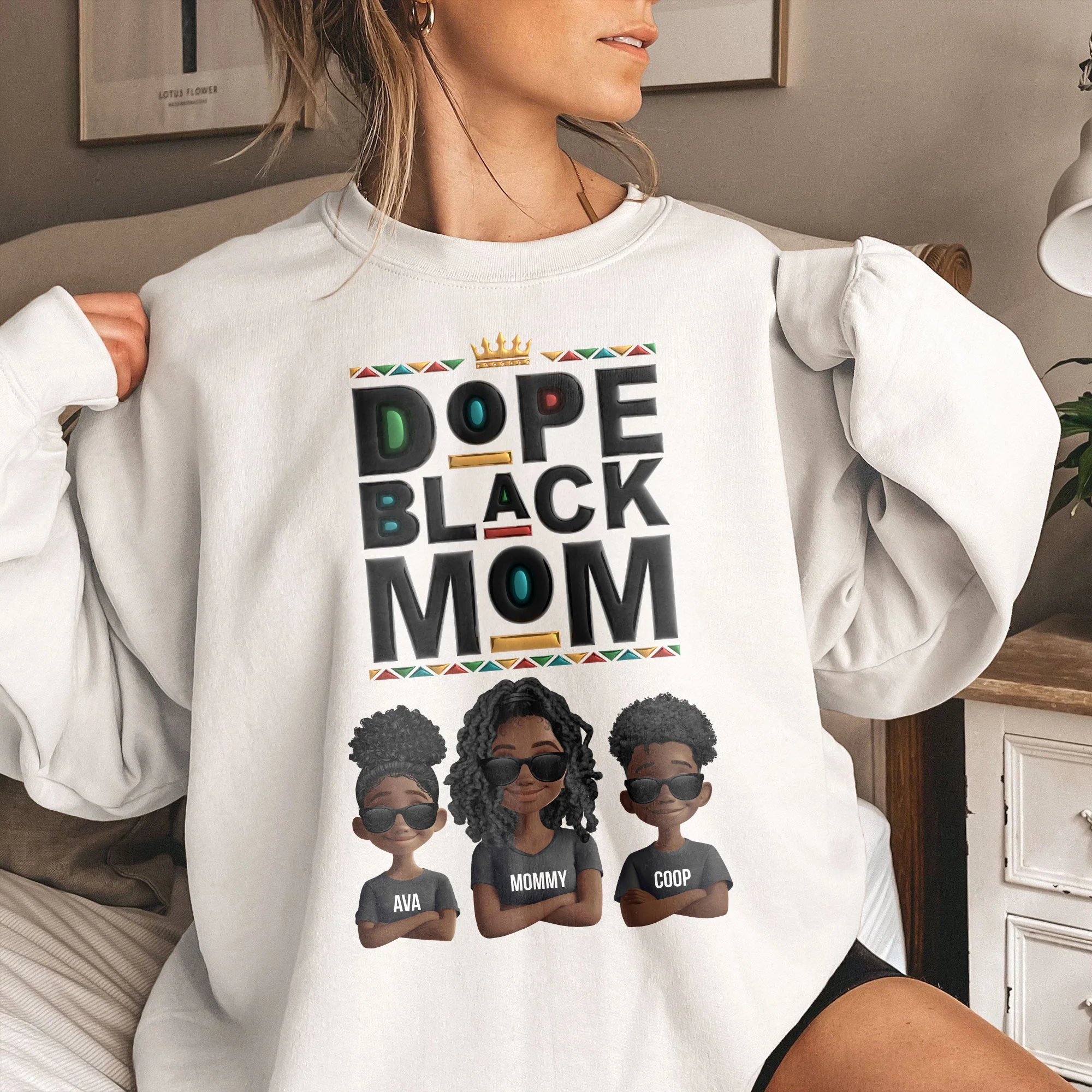 New Version Black History Dope Black Mom - Personalized Shirt - Image 4