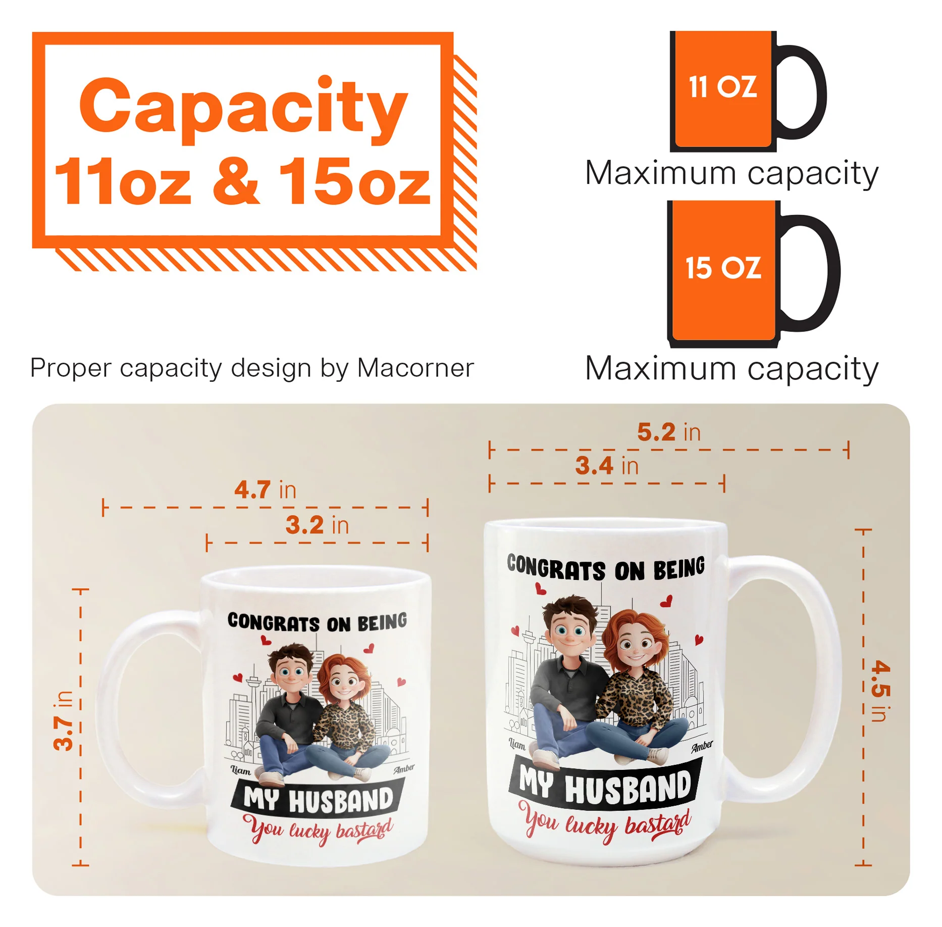 New Version Funny Couple Congrats On Being My Husband - Personalized Mug - Image 4