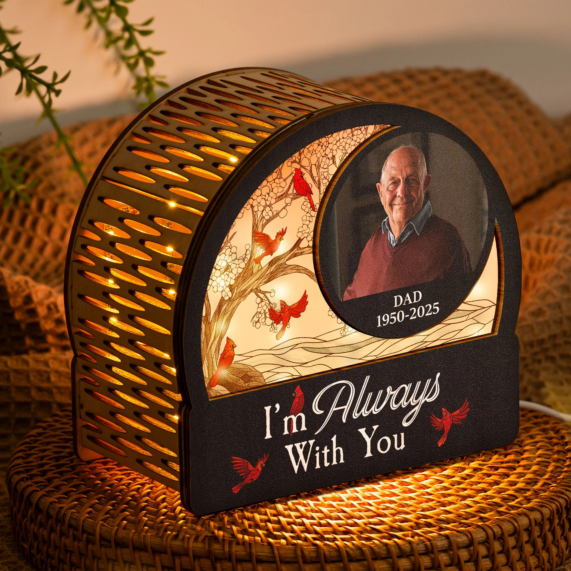 New Version I'm Always With You Memorial Light - Personalized Photo Lantern Night Light - Image 6