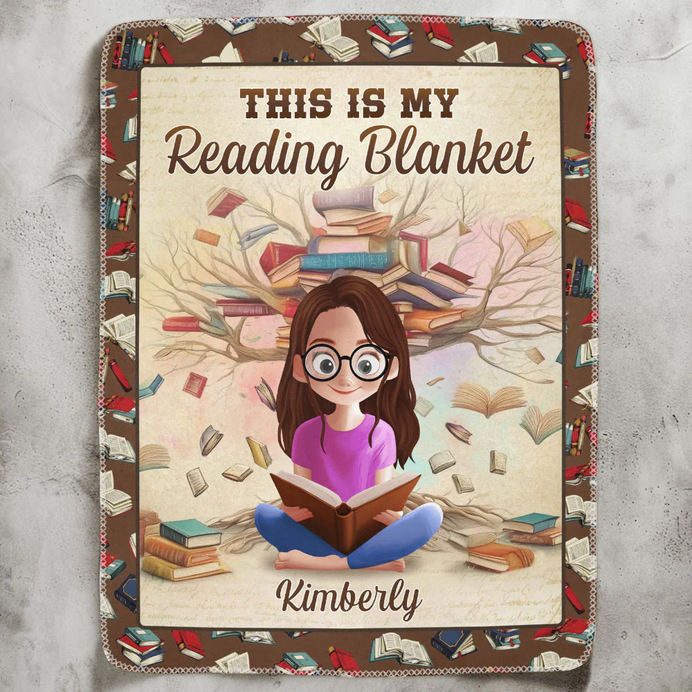New Version This Is My Reading Blanket Book Lovers Gift - Personalized Blanket - Image 2
