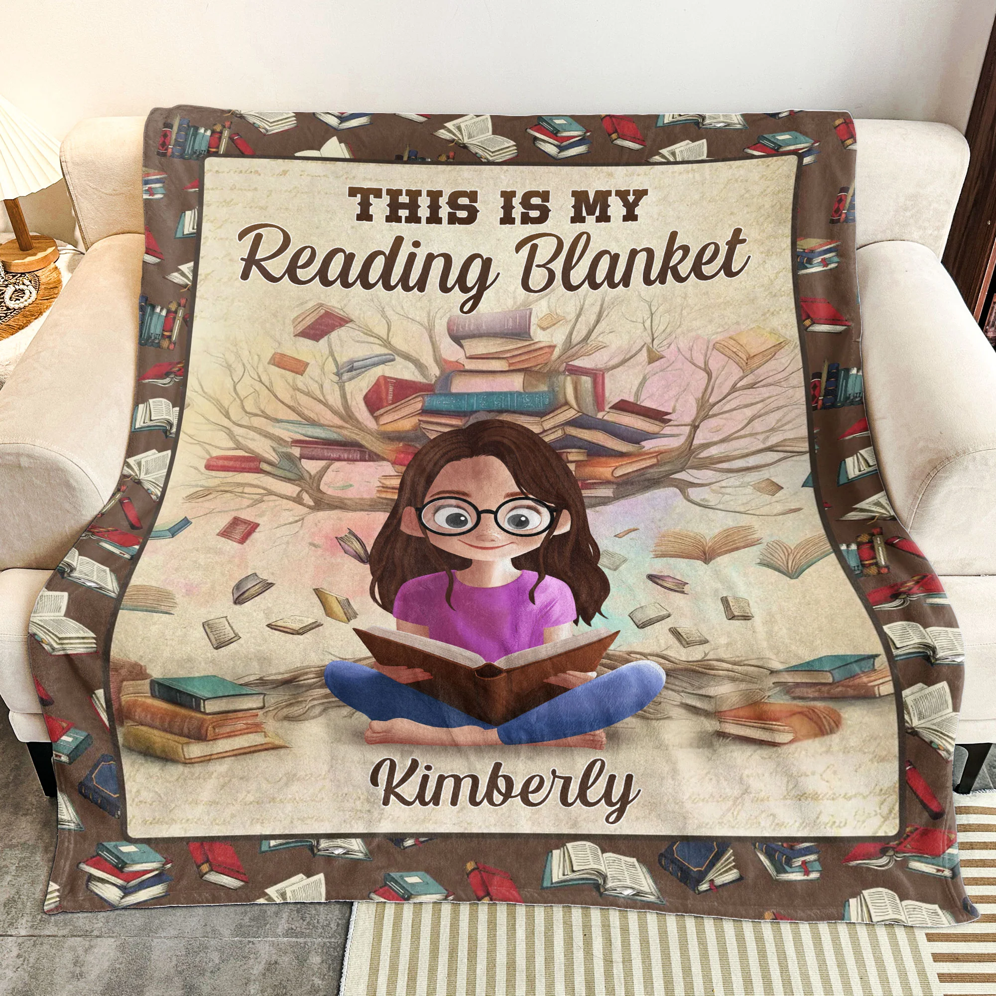 New Version This Is My Reading Blanket Book Lovers Gift - Personalized Blanket - Image 3