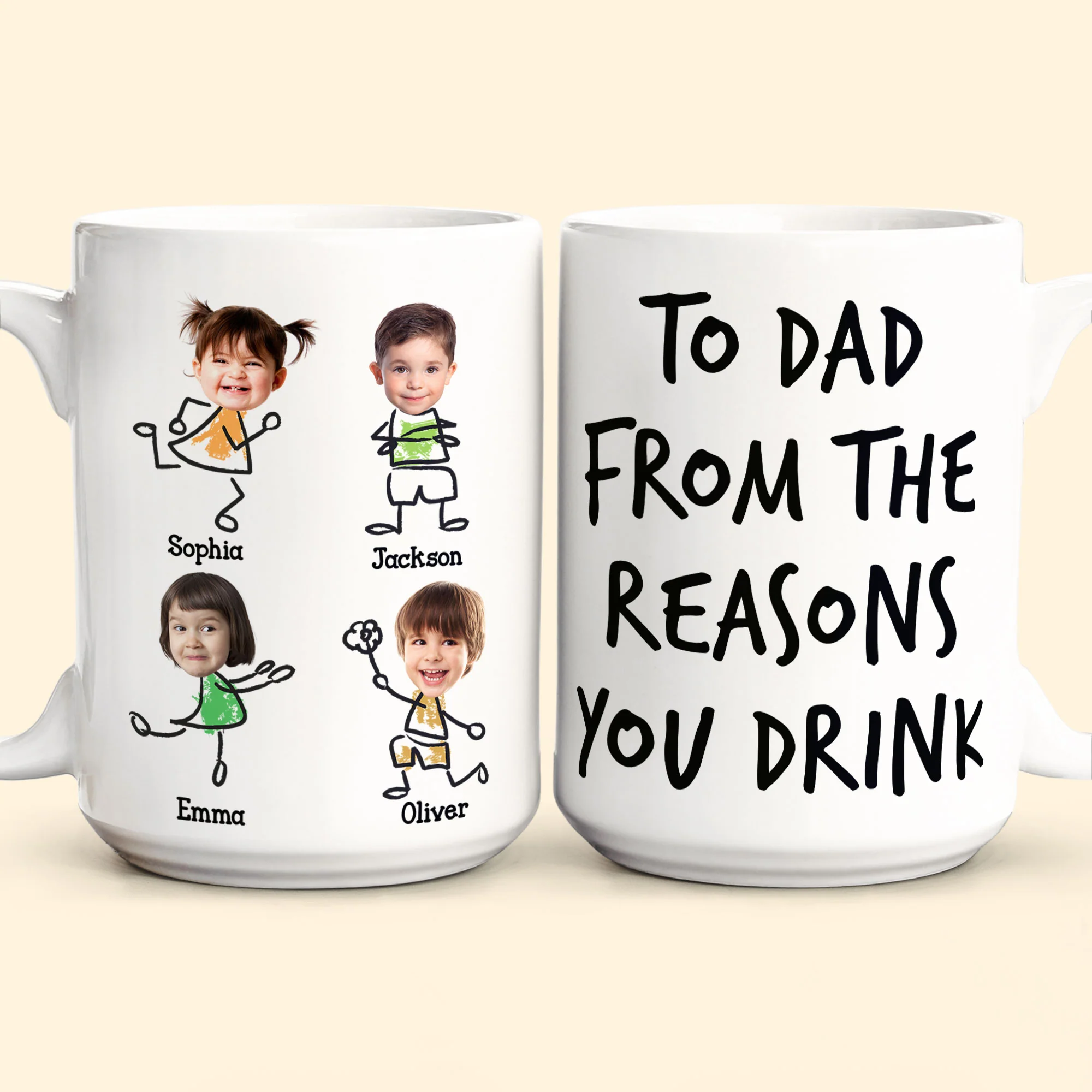 New Version To Dad From The Reasons You Drink - Personalized Photo Mug - Image 8