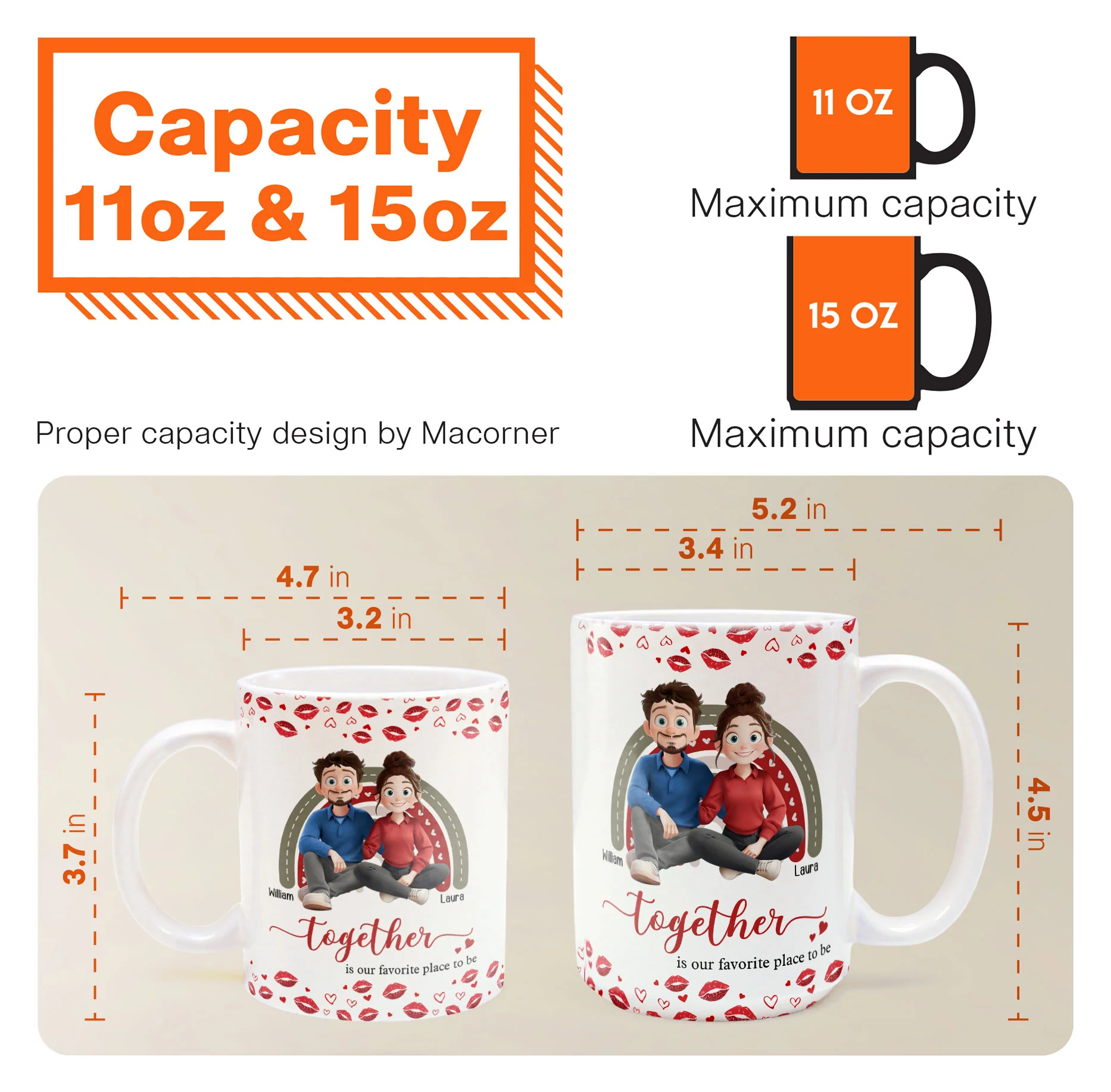 New Version Together Is Our Favorite Place To Be - Personalized Mug - Image 4