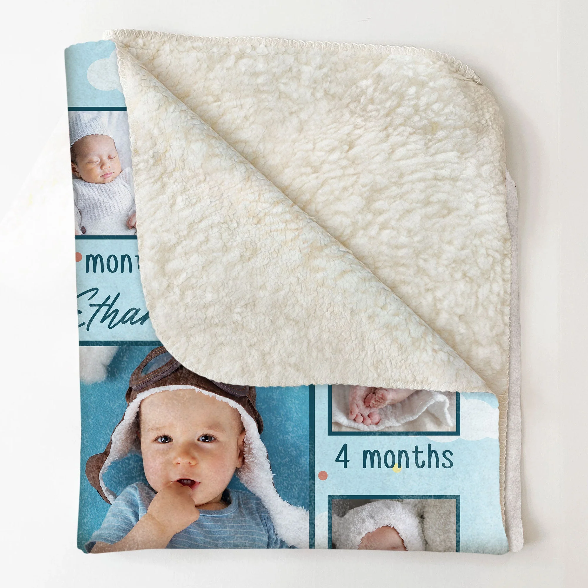 Newborn Kid Happy Month 1st Birthday Gift - Personalized Baby Photo Blanket - Image 7