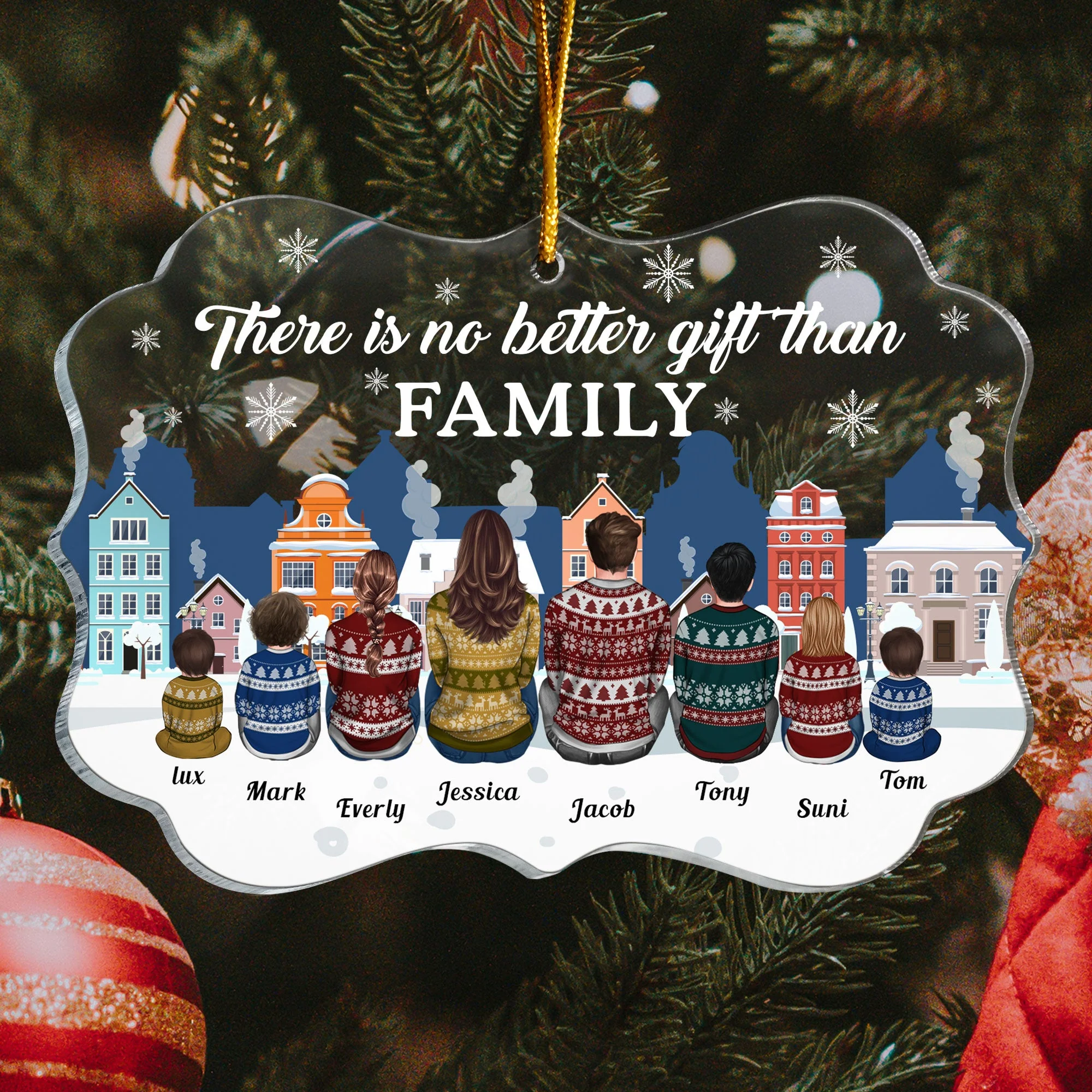 No Greater Gift Than The Love In Family - Personalized Acrylic Ornament - Christmas, Heartwarming Gift For Family, Mom, Dad, Grandparents, Daughter & Son - Image 4