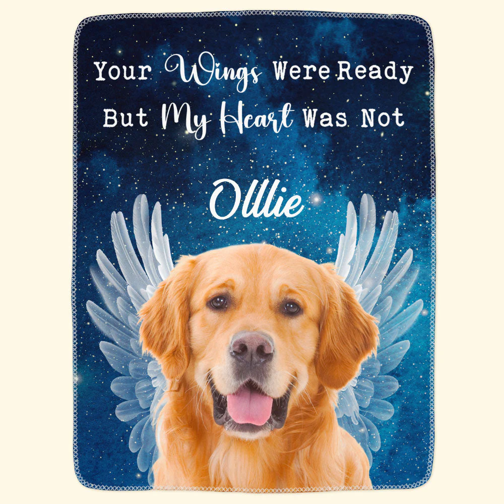No Longer By My Side But Forever In My Heart Memorial - Personalized Photo Blanket - Image 4