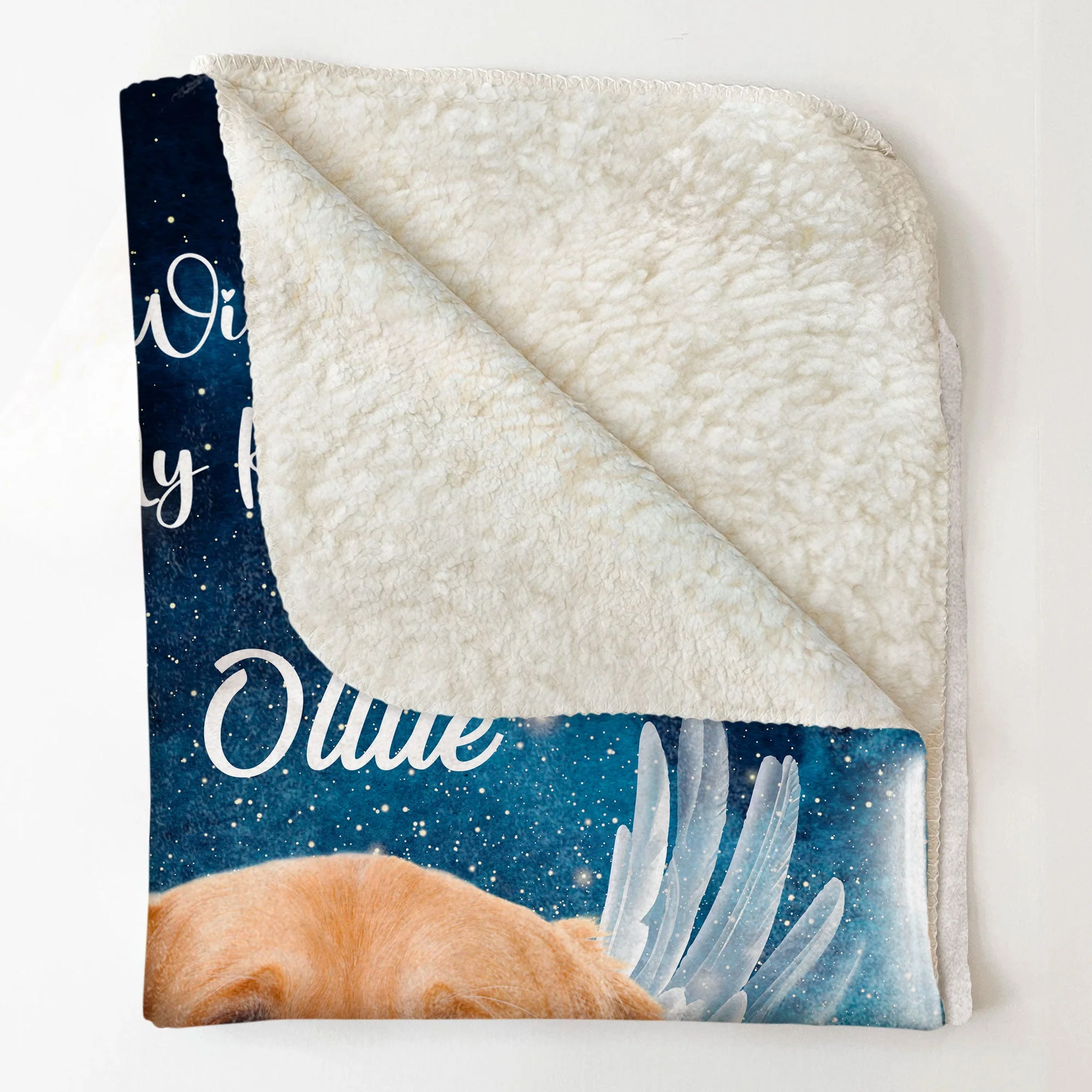 No Longer By My Side But Forever In My Heart Memorial - Personalized Photo Blanket - Image 5