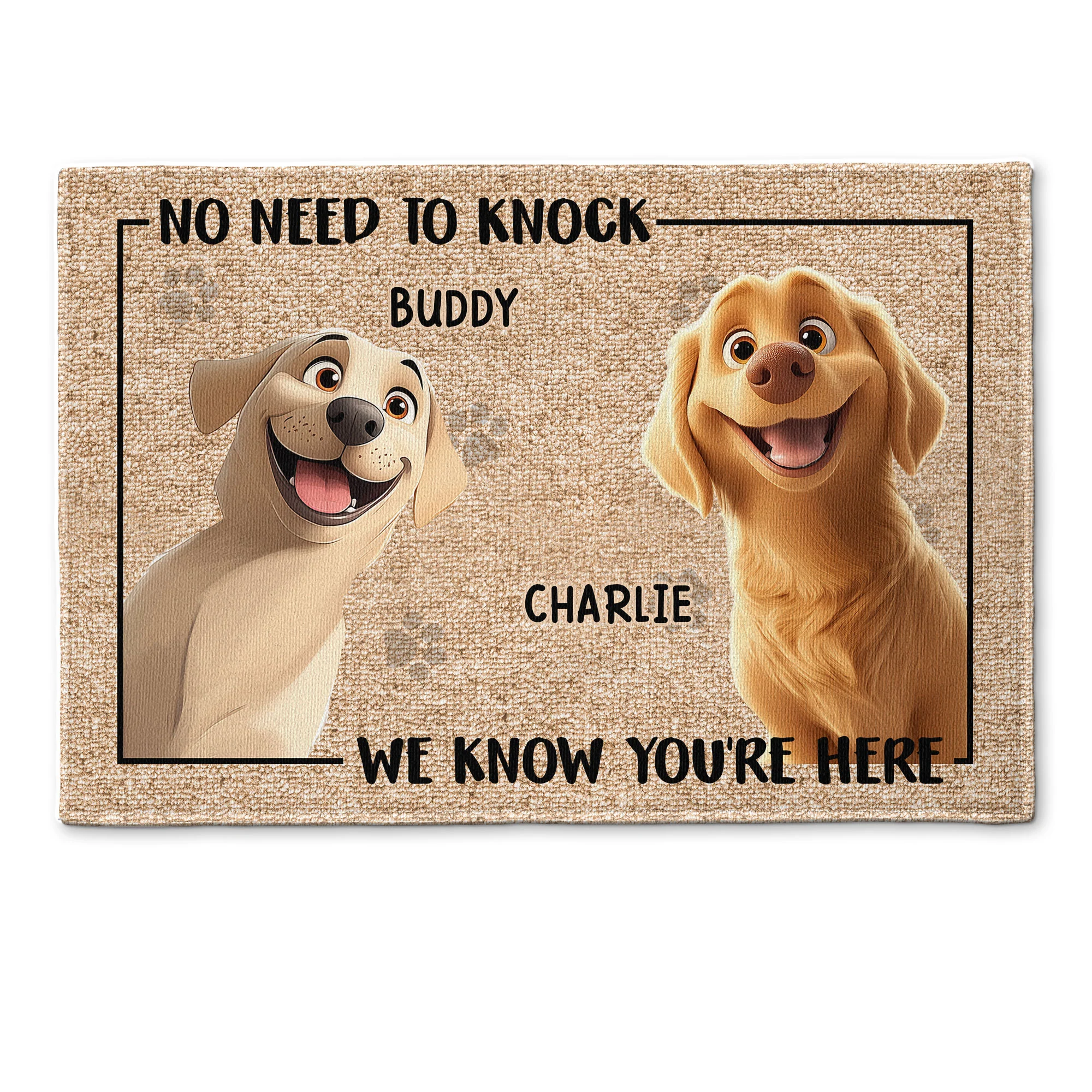 No Need To Knock - New Dog Version - Personalized Doormat - Image 2
