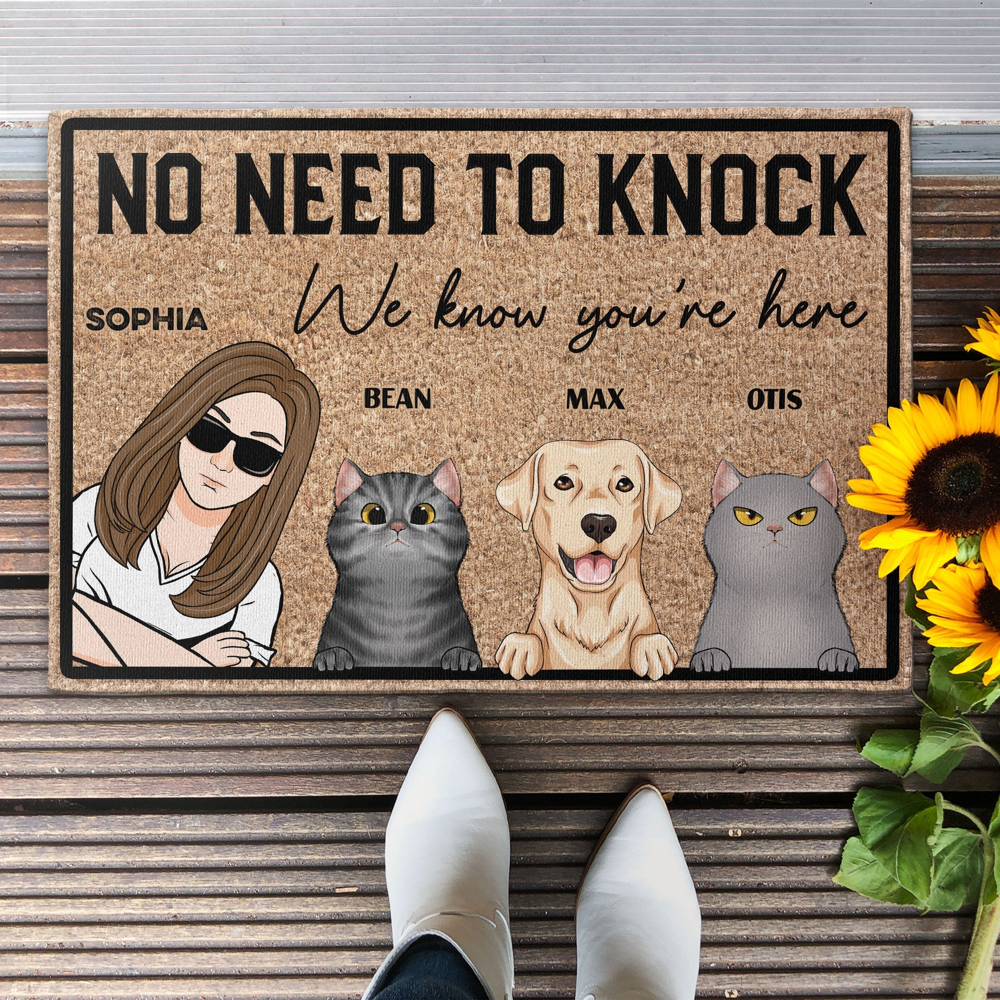 No Need To Knock We Know You Are Here - Personalized Doormat - Image 2