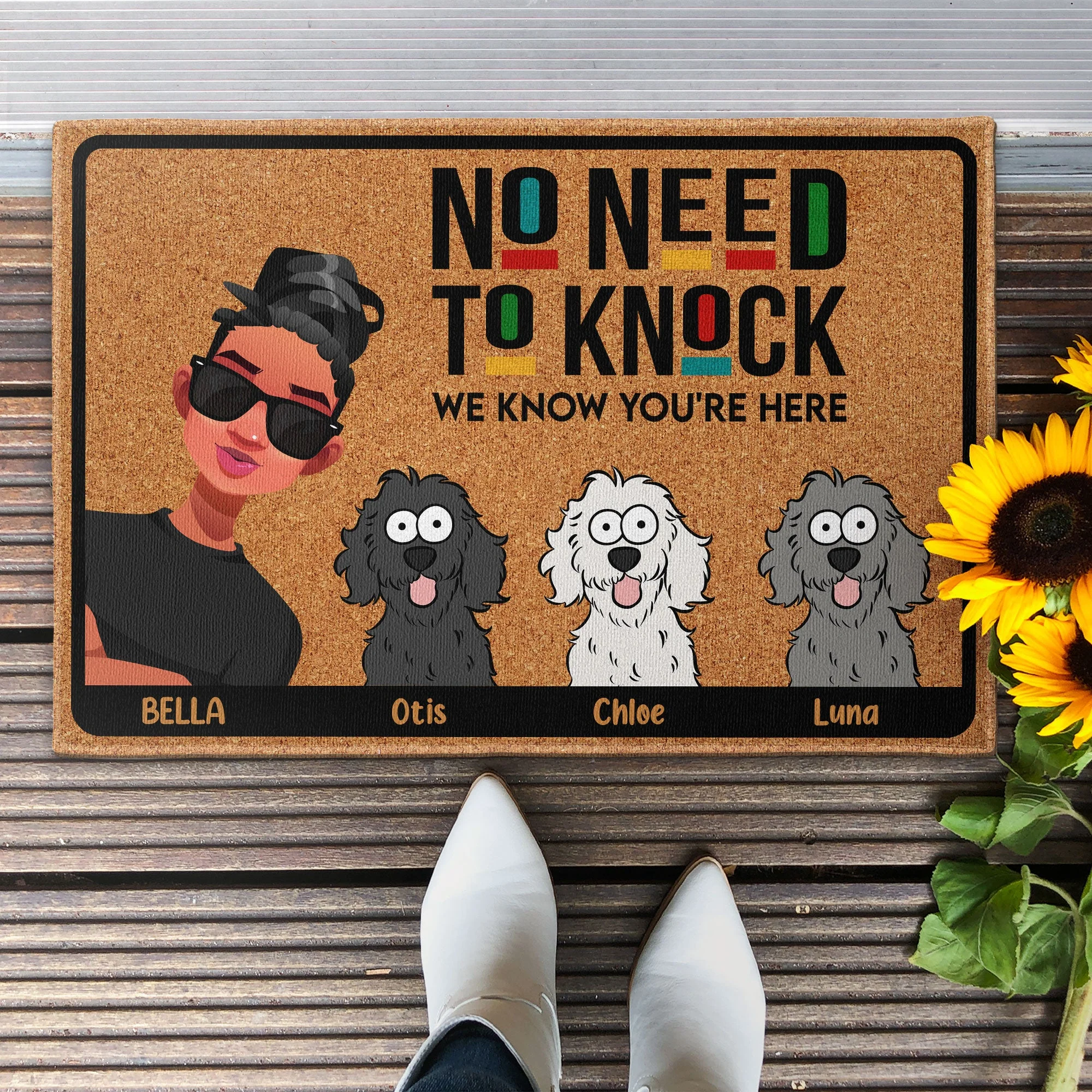 No Need To Knock We Know You Are Here - Personalized Doormat - Image 2