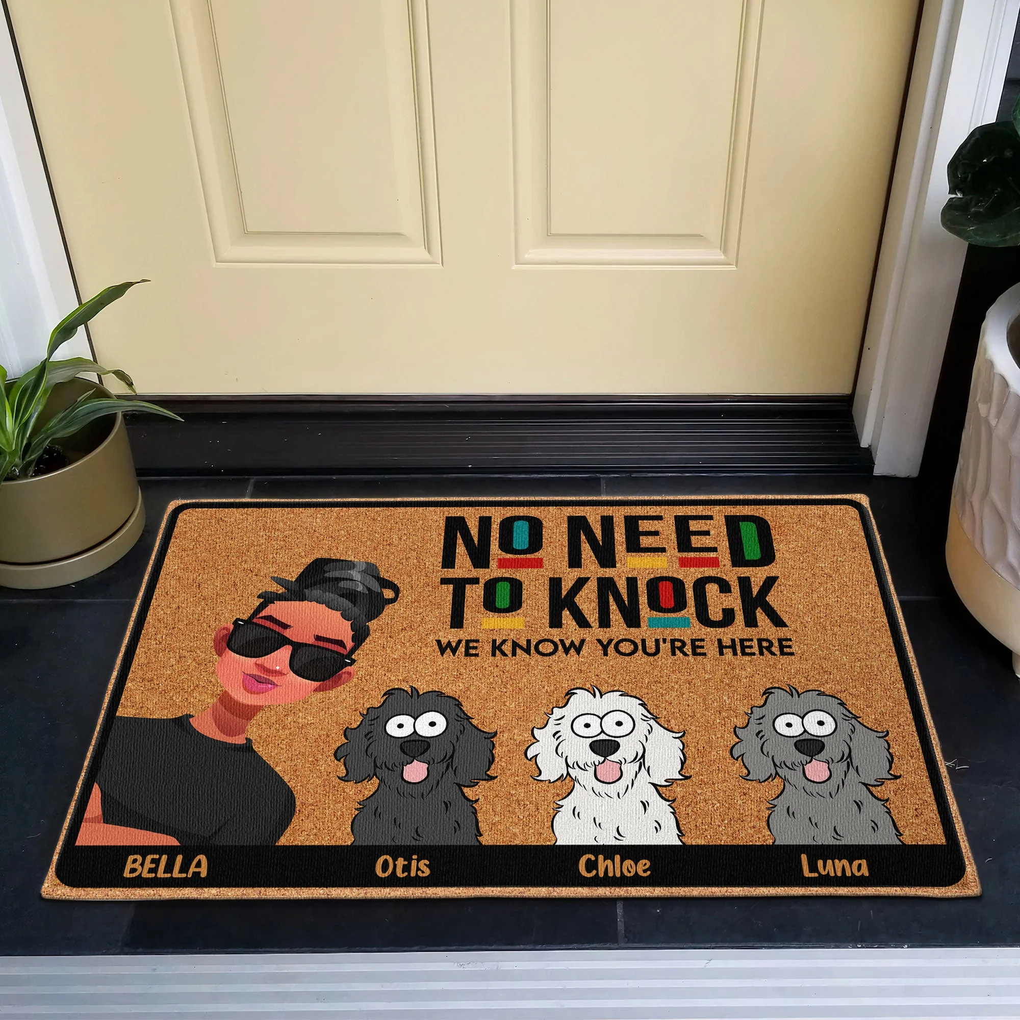 No Need To Knock We Know You Are Here - Personalized Doormat - Image 4