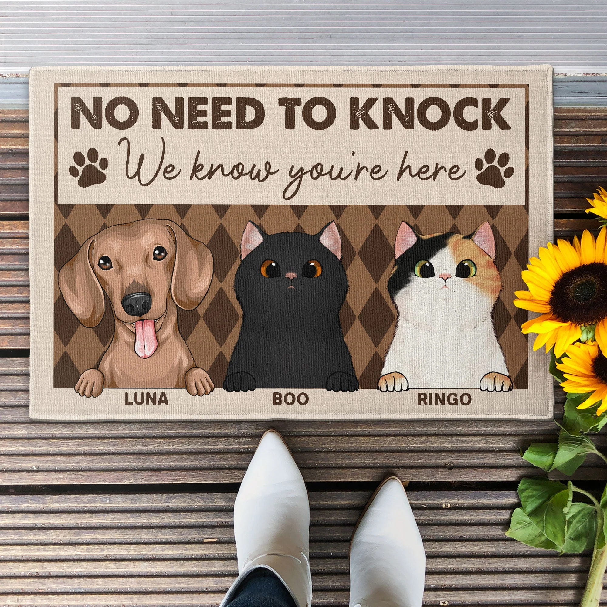 No Need To Knock, We Know You Are Here - Personalized Doormat - Image 2