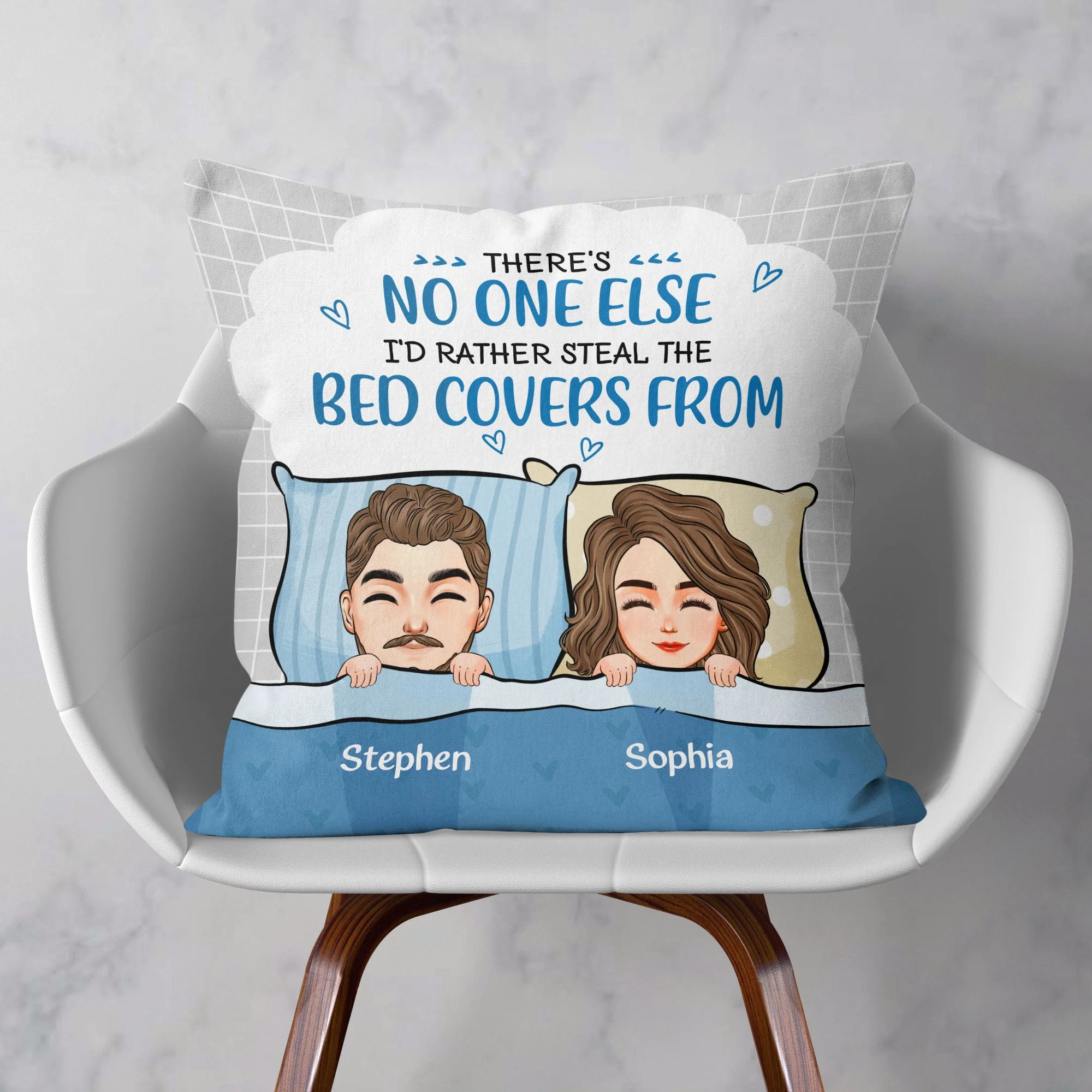 No One I'd Rather Snoring Loud Beside Me - Personalized Pillow (Insert Included) - Image 5