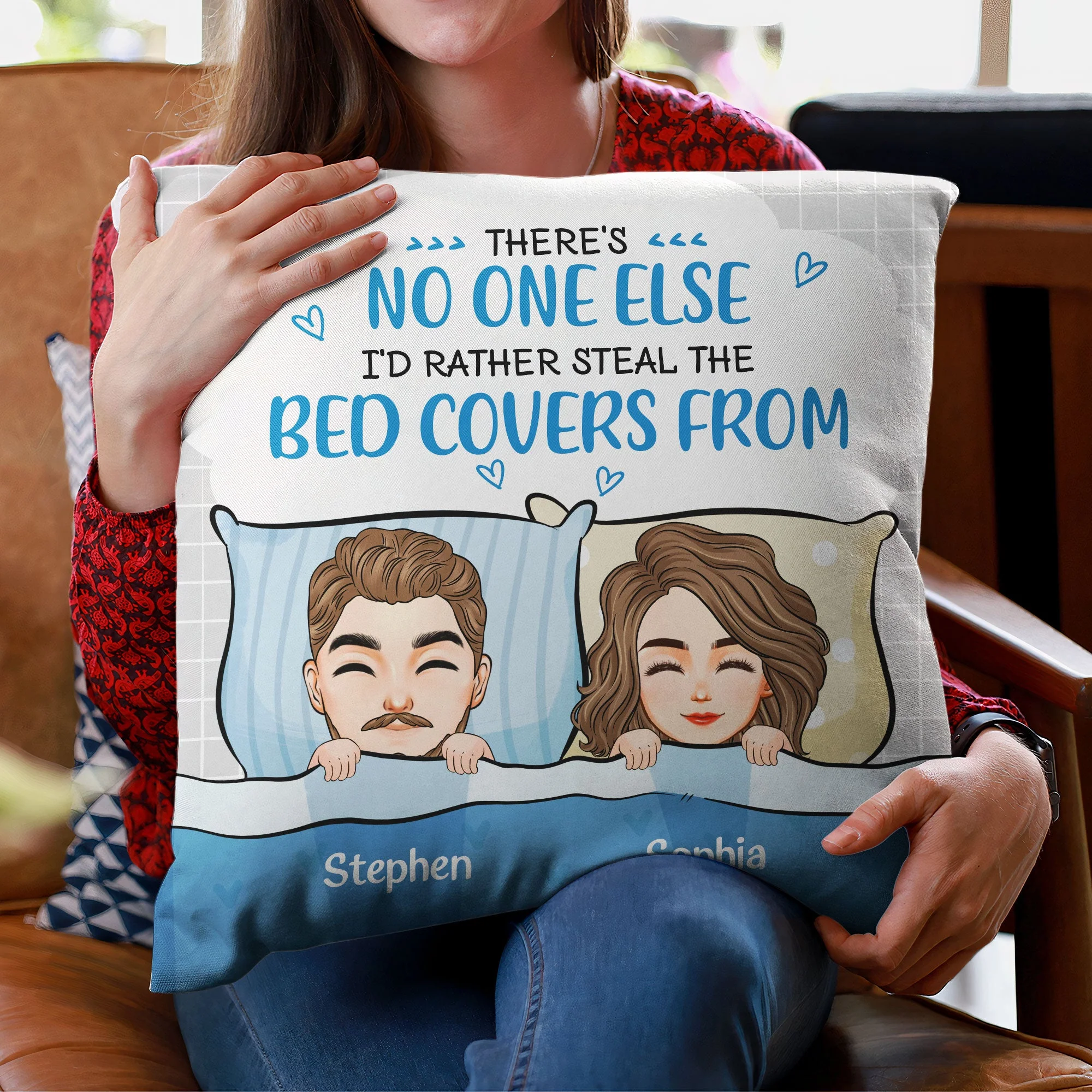 No One I'd Rather Snoring Loud Beside Me - Personalized Pillow (Insert Included) - Image 6