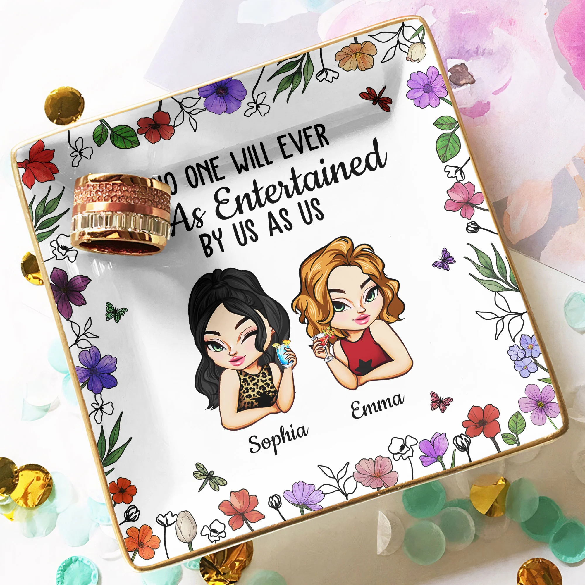 No One Will Ever Be As Entertained By Us As Us - Personalized Jewelry Dish - Image 4