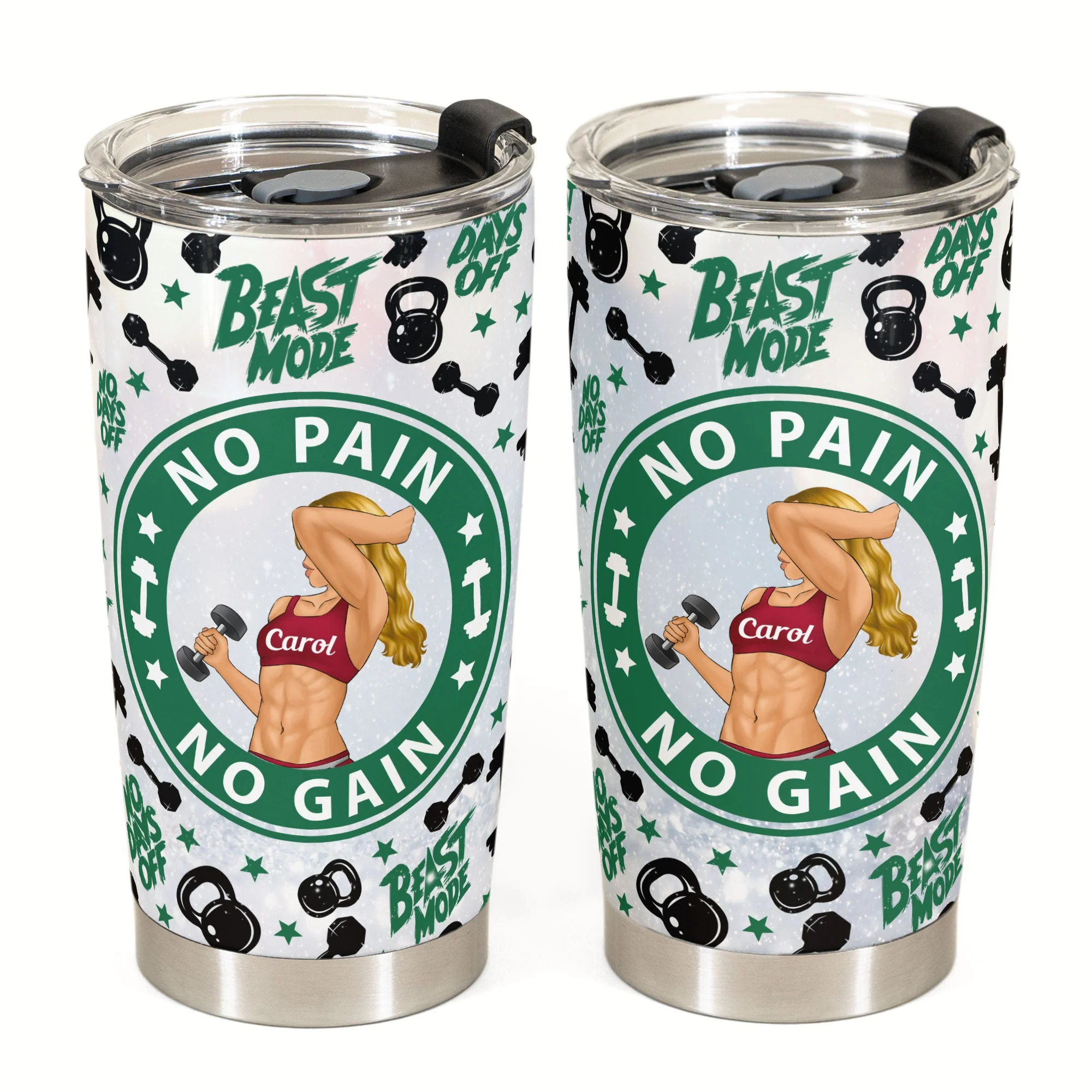 No Pain No Gain  - Personalized Tumbler Cup - Birthday Gift For Fitness Lovers, Gymers - Image 2