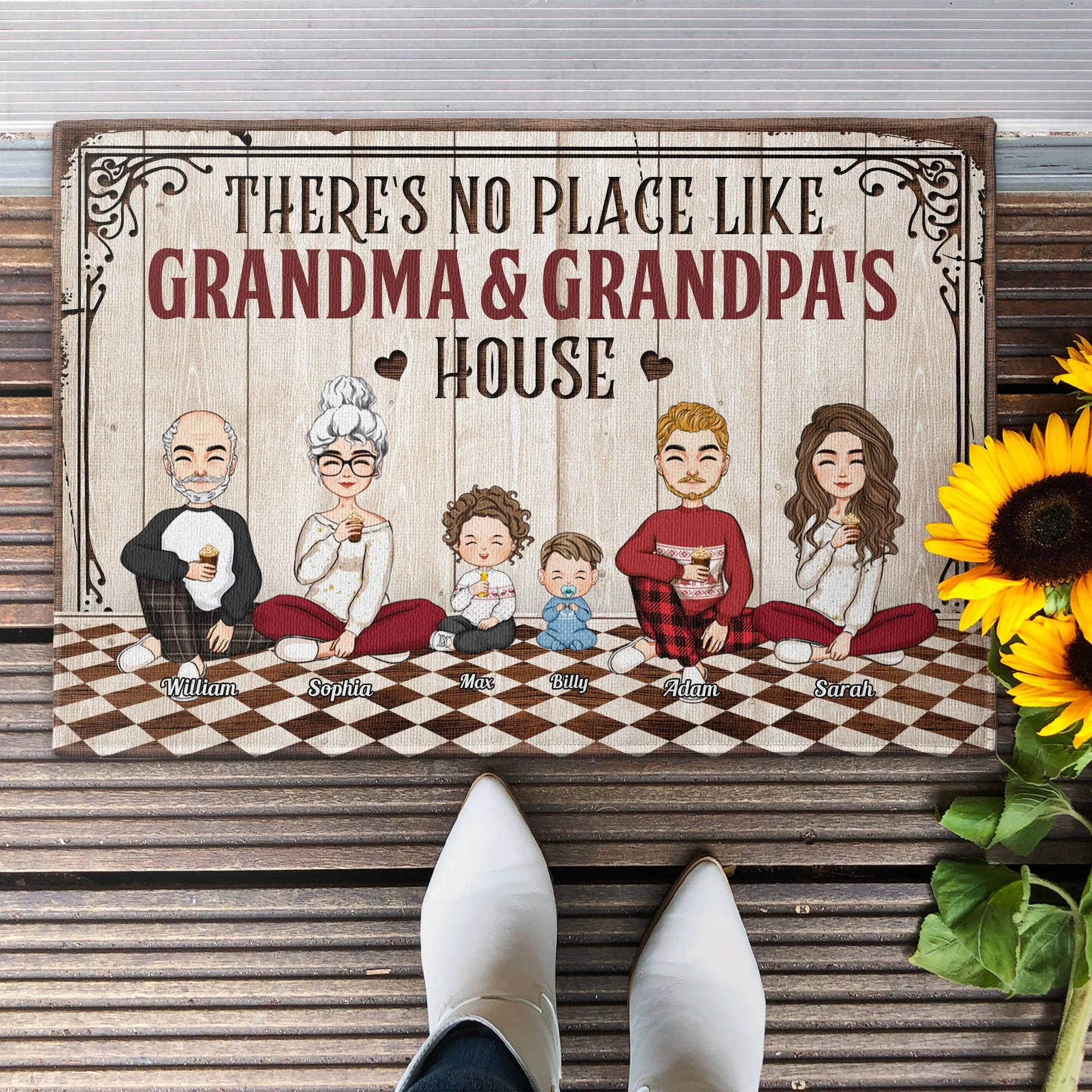 No Place Like Grandma & Grandpa's House Ver 2 - Personalized Doormat - Home Decor Gift For Grandma, Grandpa - Image 2