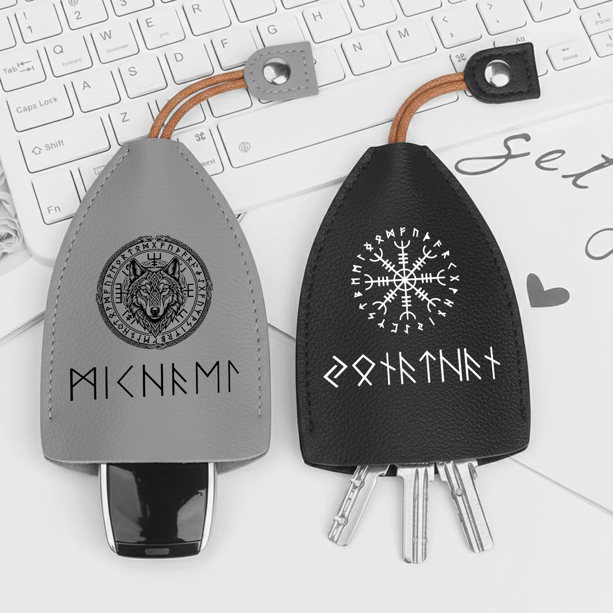 Norse Mythology, Name In Viking Runes - Personalized Keychain - Image 4
