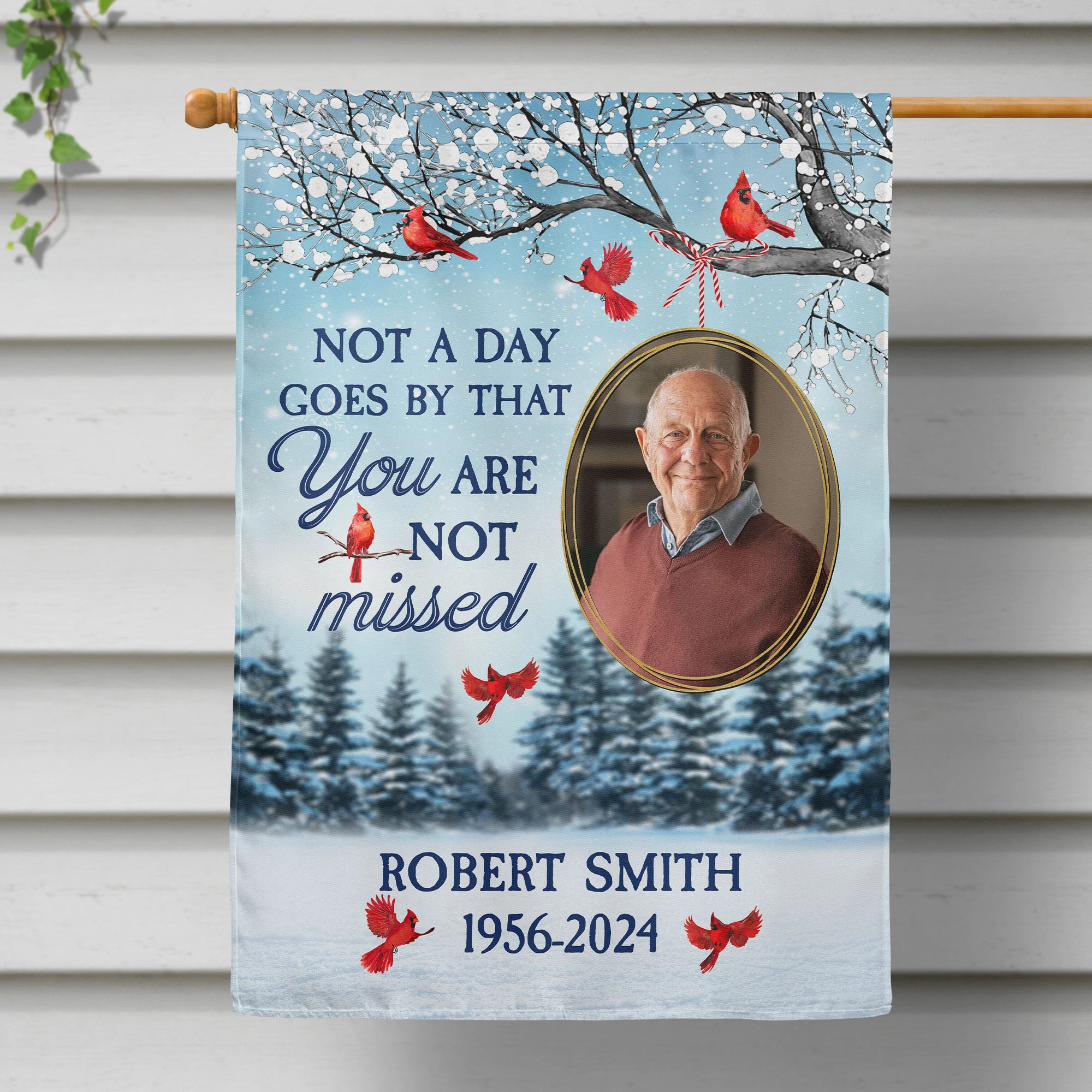 Not A Day Goes By That You Are Not Missed - Personalized Photo Flag - Image 2