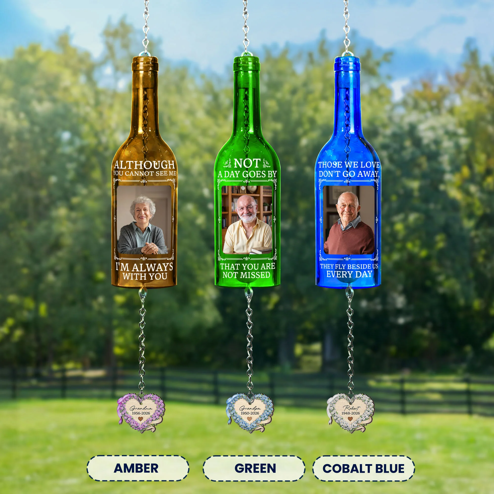 Not A Day Goes By That You Are Not Missed Sympathy Gift - Personalized Wind Chime - Image 4