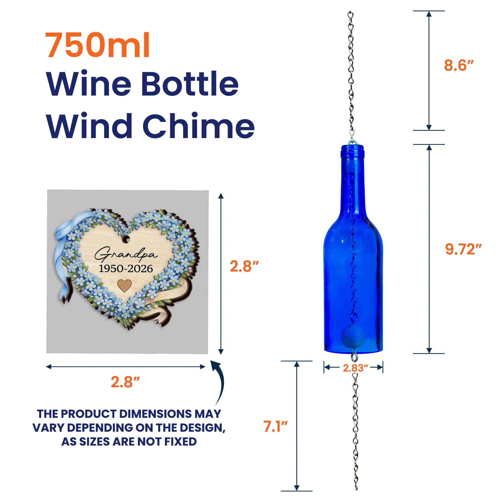 Not A Day Goes By That You Are Not Missed Sympathy Gift - Personalized Wind Chime - Image 7