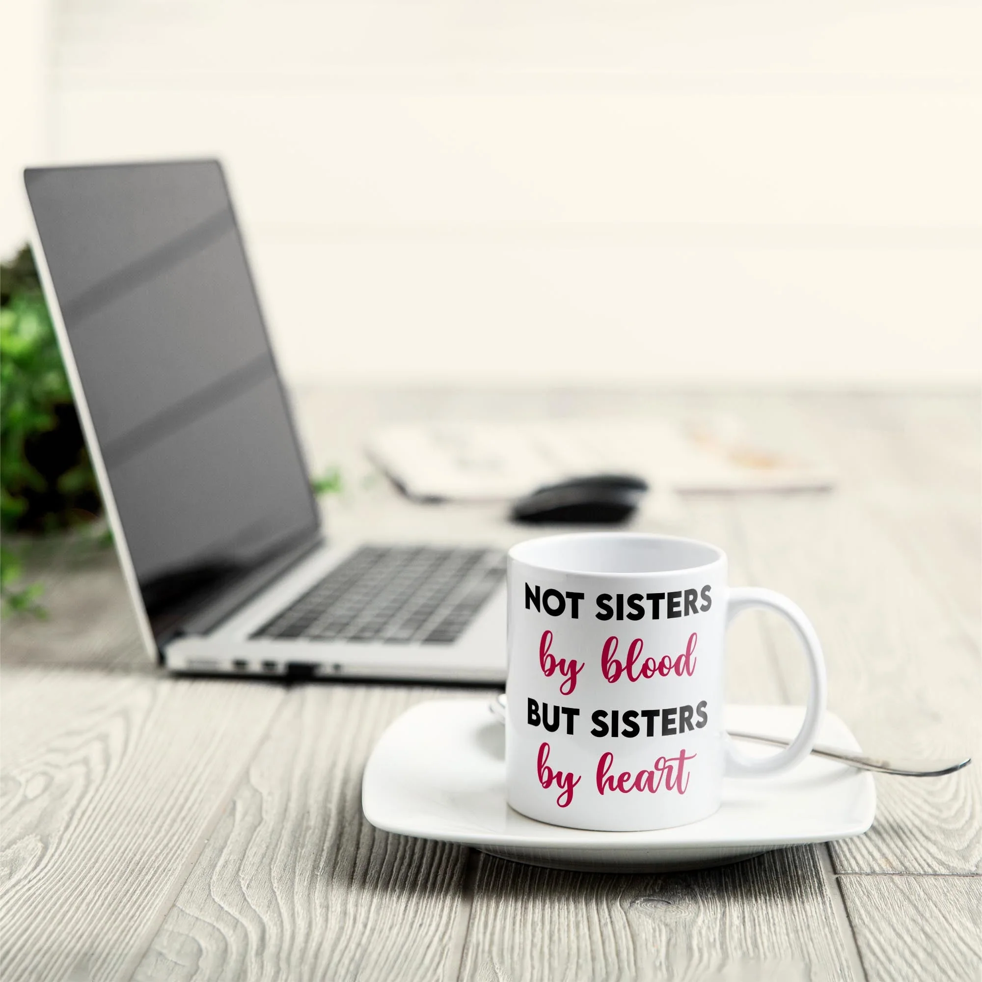 Not Sisters By Blood But Sisters By Heart - Personalized Mug - Sassy Girls - Image 3