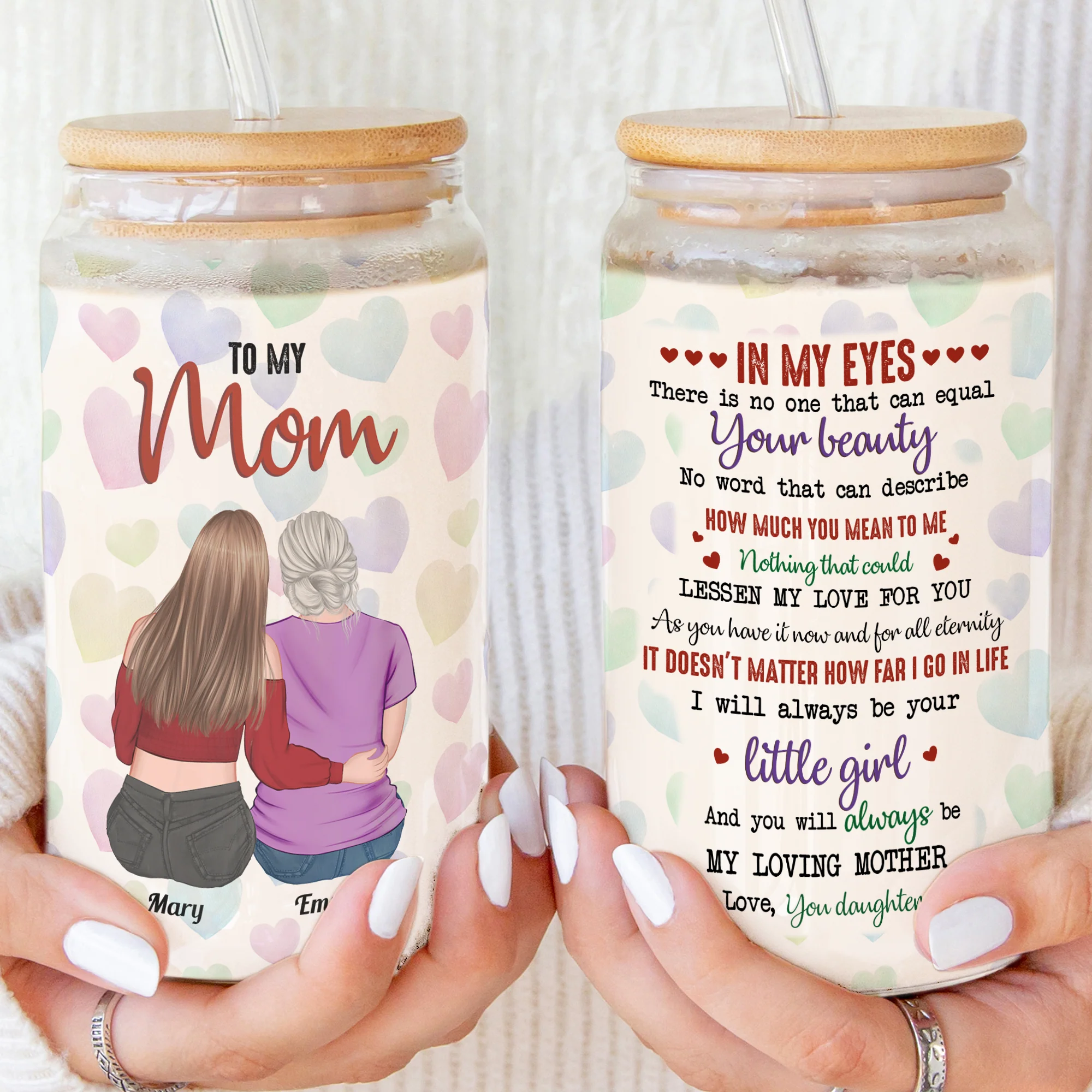 Nothing That Could Lessen My Love For You - Personalized Clear Glass Cup - Image 3