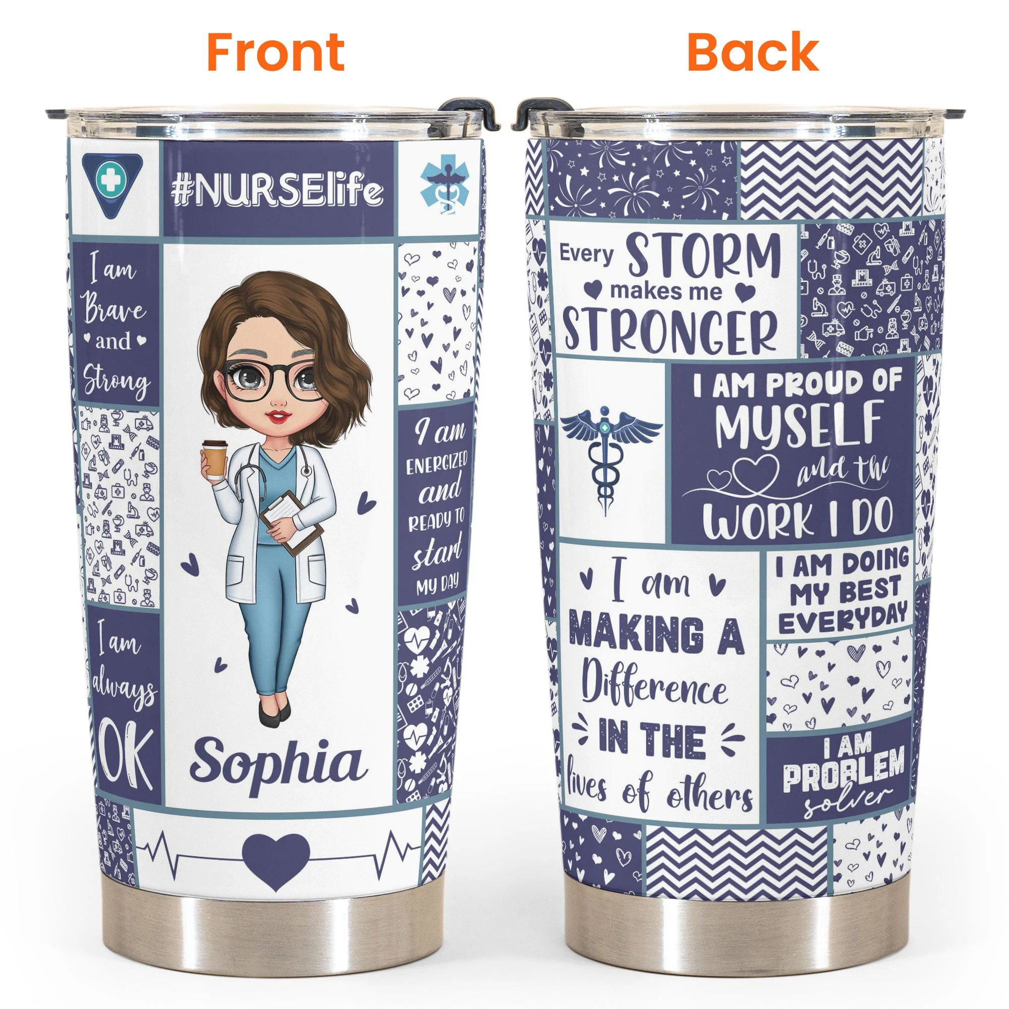 Nurse Affirmations - Personalized Tumbler Cup - Image 4
