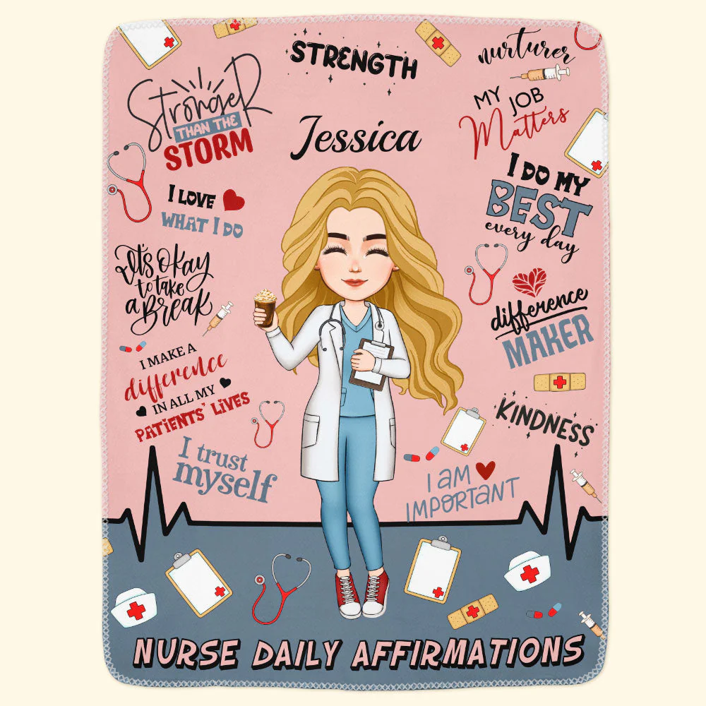 Nurse Daily Affirmations - Personalized Blanket - Image 3