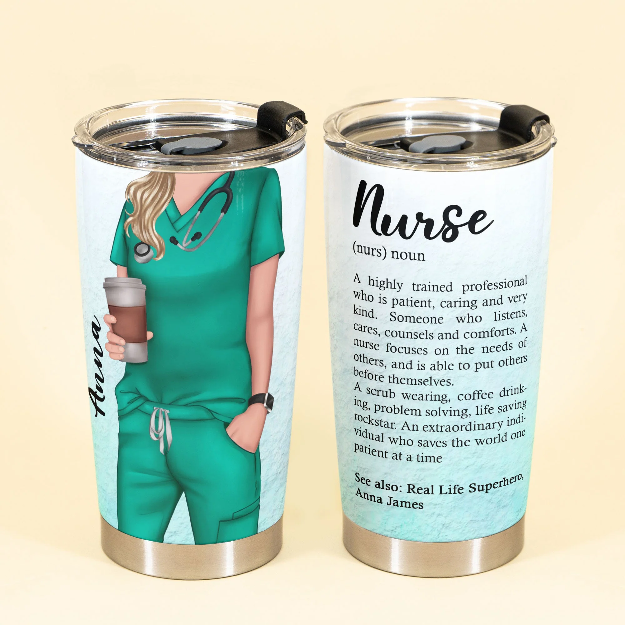 Nurse Definition - Personalized Tumbler Cup - Birthday Gift For Nurse, Doctor, Cna, Lpn, Lvn, Rn - Image 2