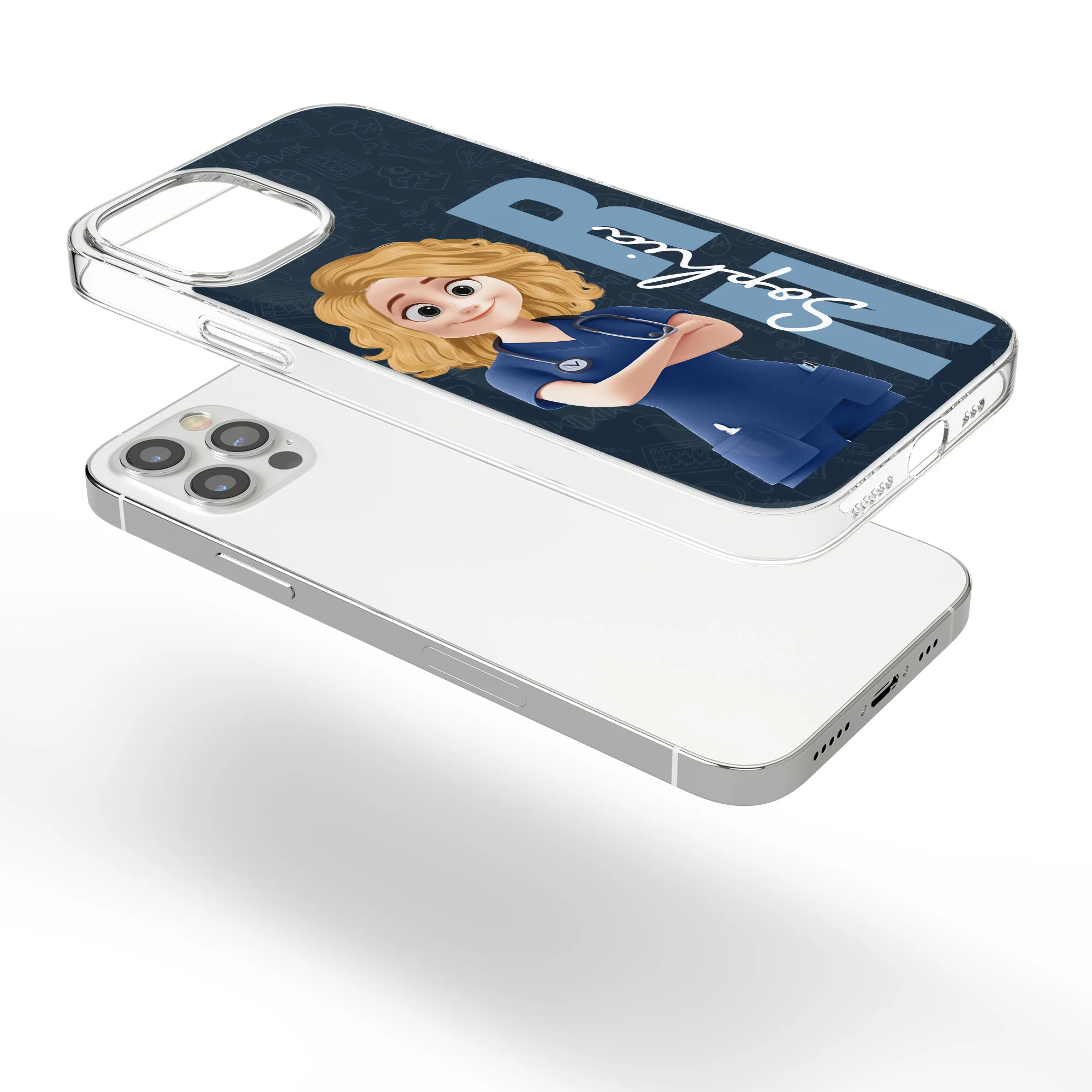 Nurse Life Job Title - Personalized Clear Phone Case - Image 4
